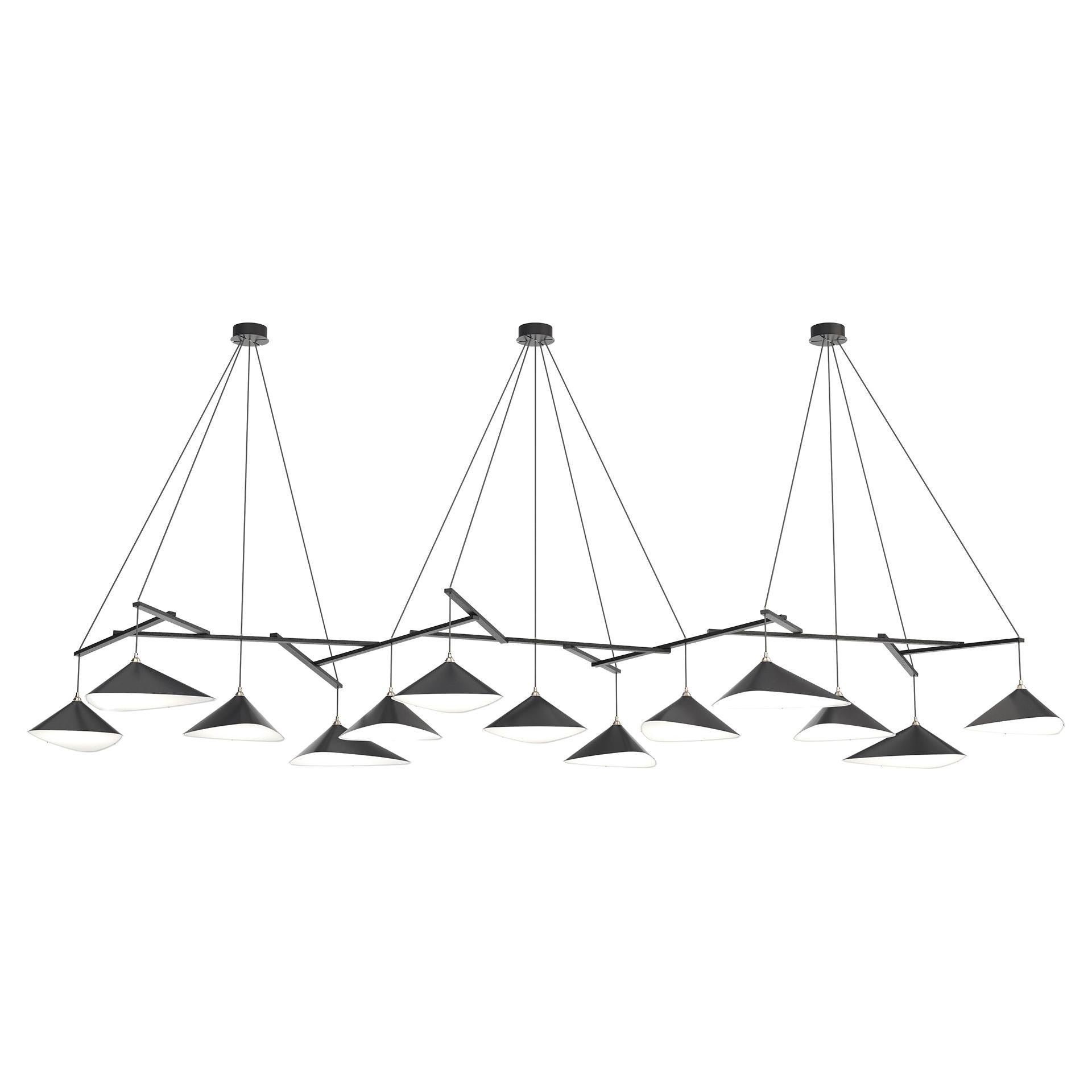 Monumental Daniel Becker 'Emily 13' Chandelier in Anthracite for Moss Objects For Sale