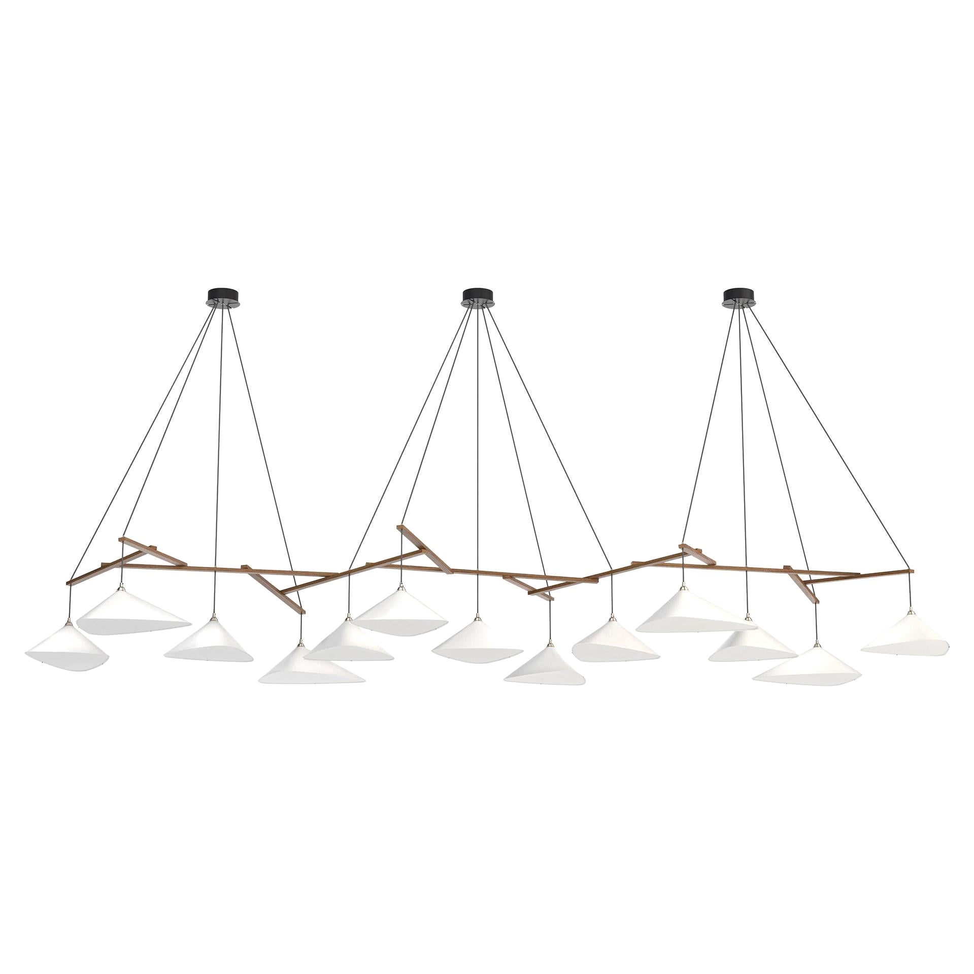 Lustre monumental 'Emily 13' de Daniel Becker en blanc mat pour Moss Objects