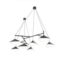 Monumental 'Emily 7' Chandelier in Anthracite and Black for Moss Objects