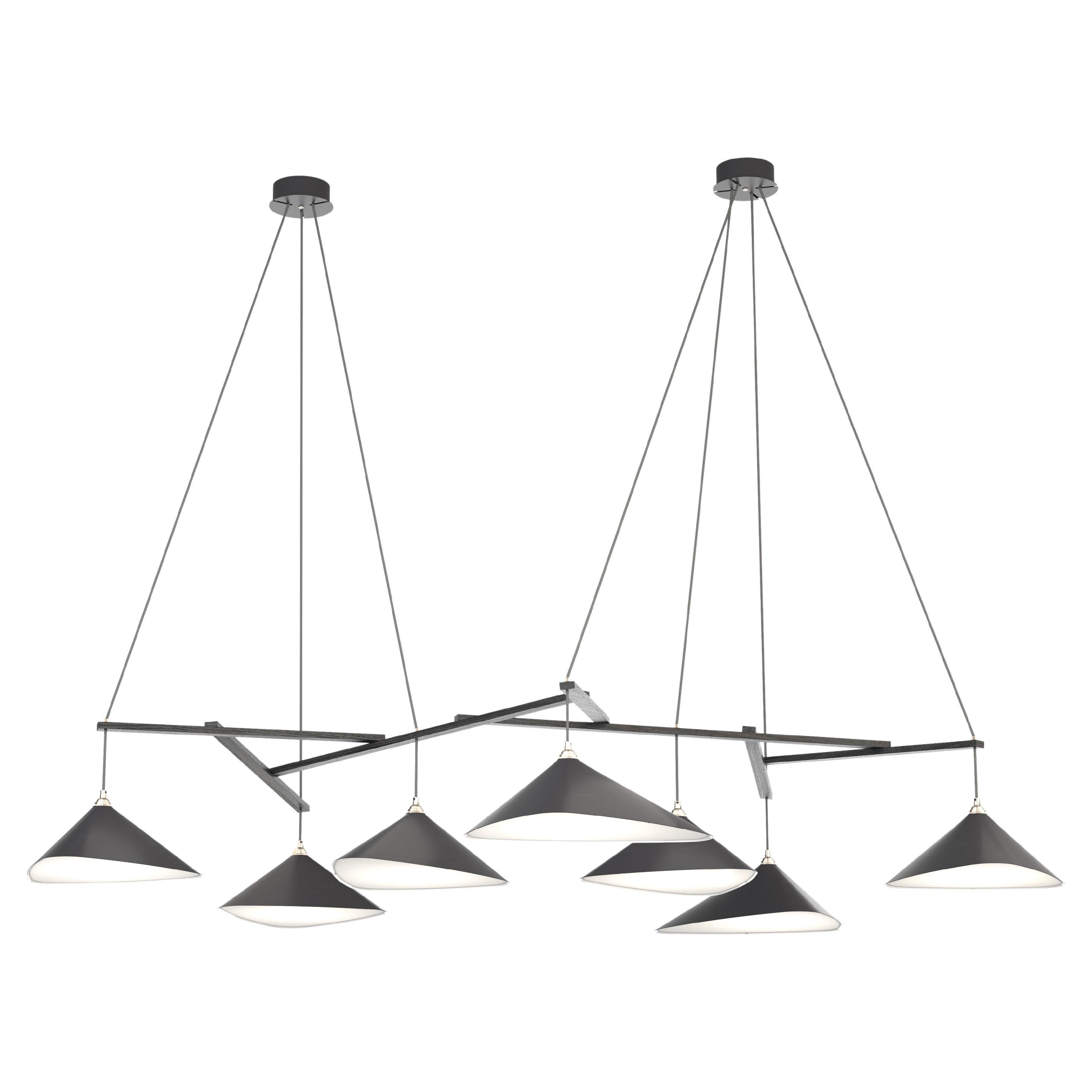 Monumental Daniel Becker 'Emily 7' Chandelier in Anthracite/Oak for Moss Objects For Sale 3