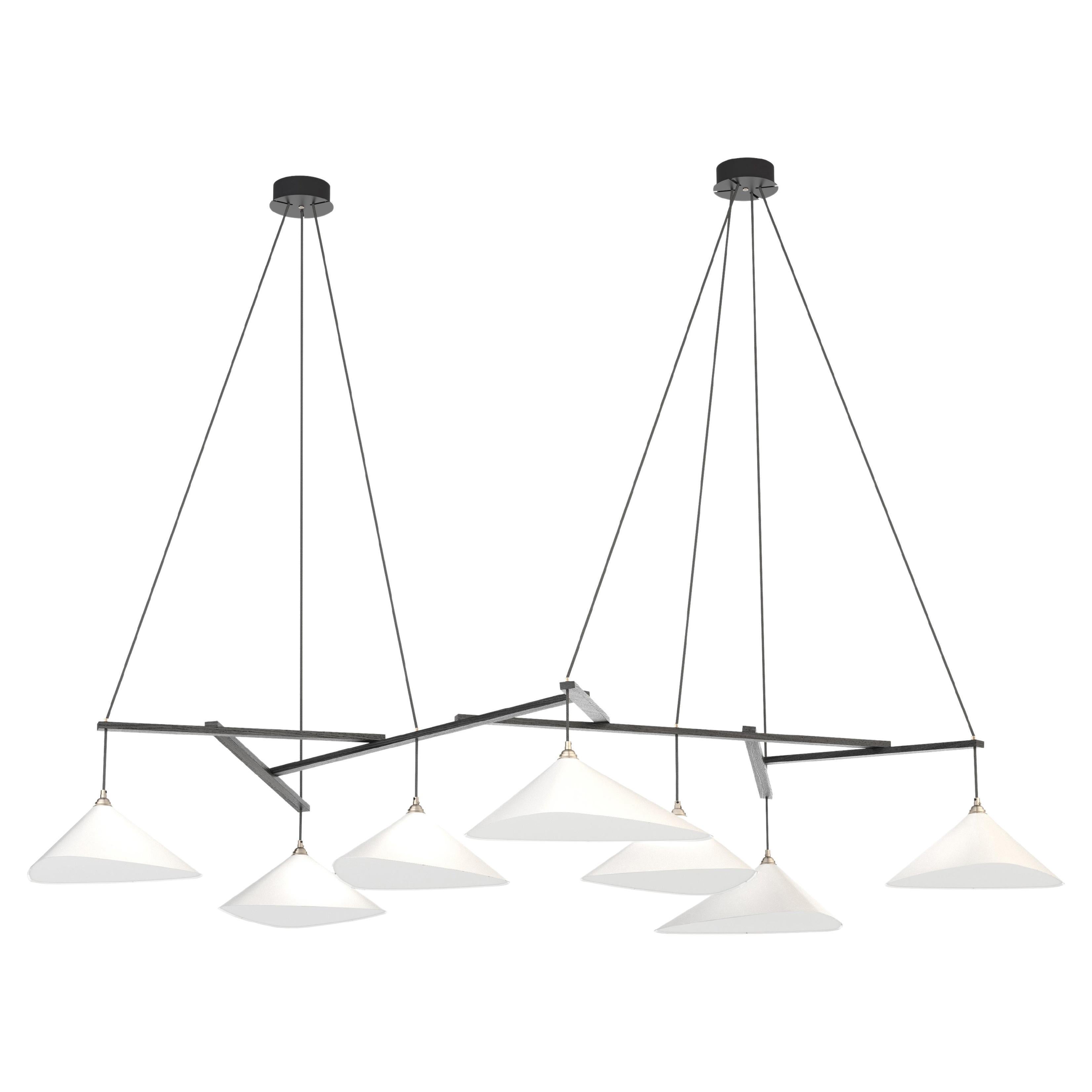 Monumental Daniel Becker 'Emily 7' Chandelier in White and Oak for Moss Objects For Sale 3