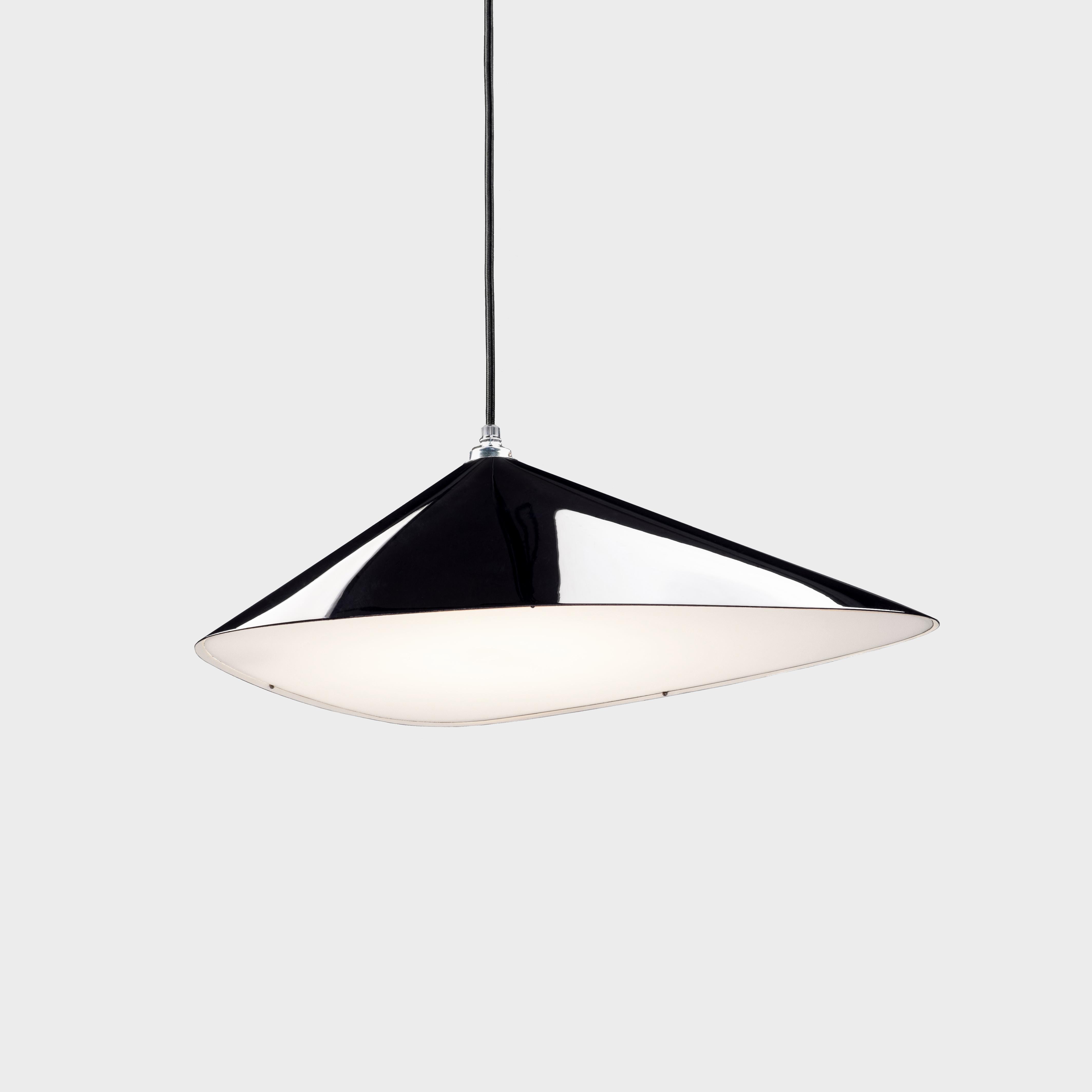 German Monumental Daniel Becker Emily 9 Chandelier in Glossy Black/Oak for Moss Objects For Sale