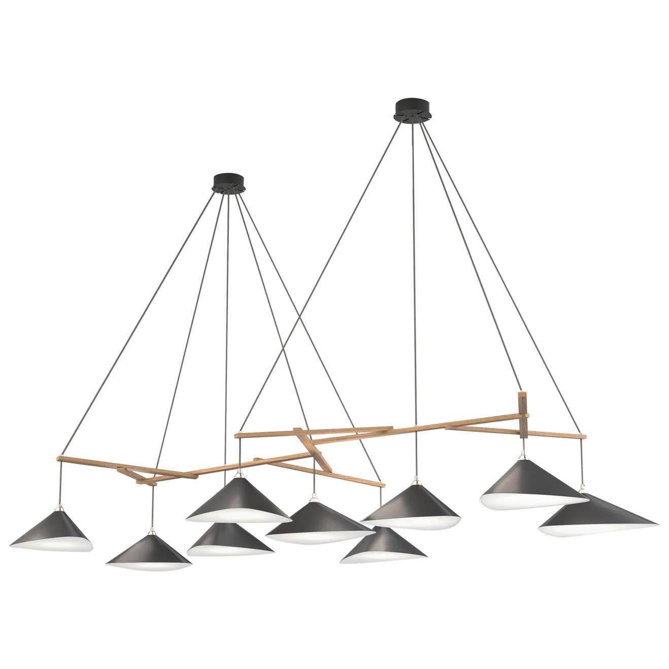 Monumental Daniel Becker Emily 9 Chandelier in Matte Anthracite for Moss Objects For Sale 4