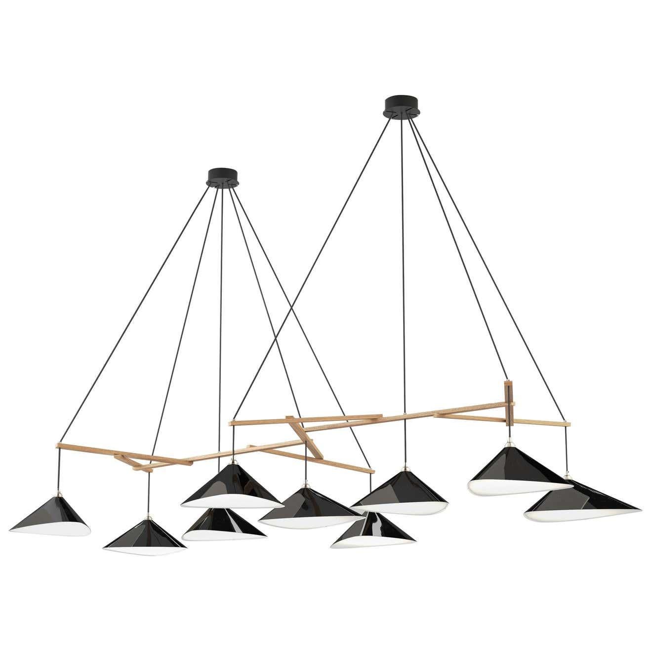 Monumental Daniel Becker Emily 9 Chandelier in Matte Anthracite for Moss Objects For Sale 6
