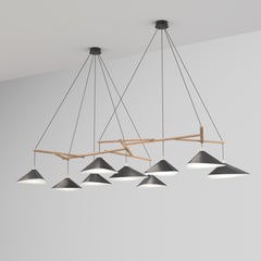 Monumentaler Daniel Becker Emily 9-Kronleuchter in mattem Anthrazit für Moss-Objekte, Monumental