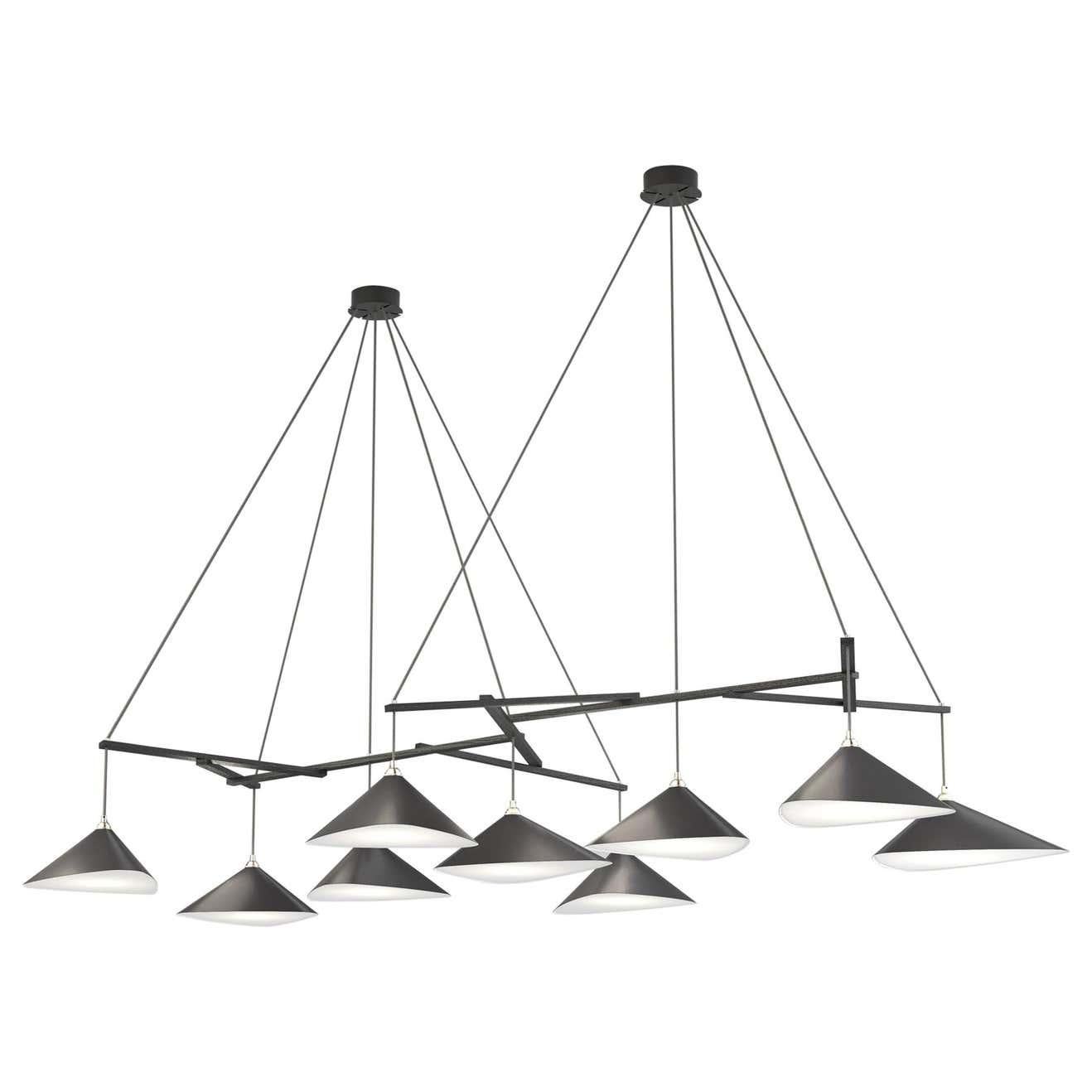 Monumental Daniel Becker Emily 9 Chandelier in Matte Anthracite for Moss Objects For Sale 3