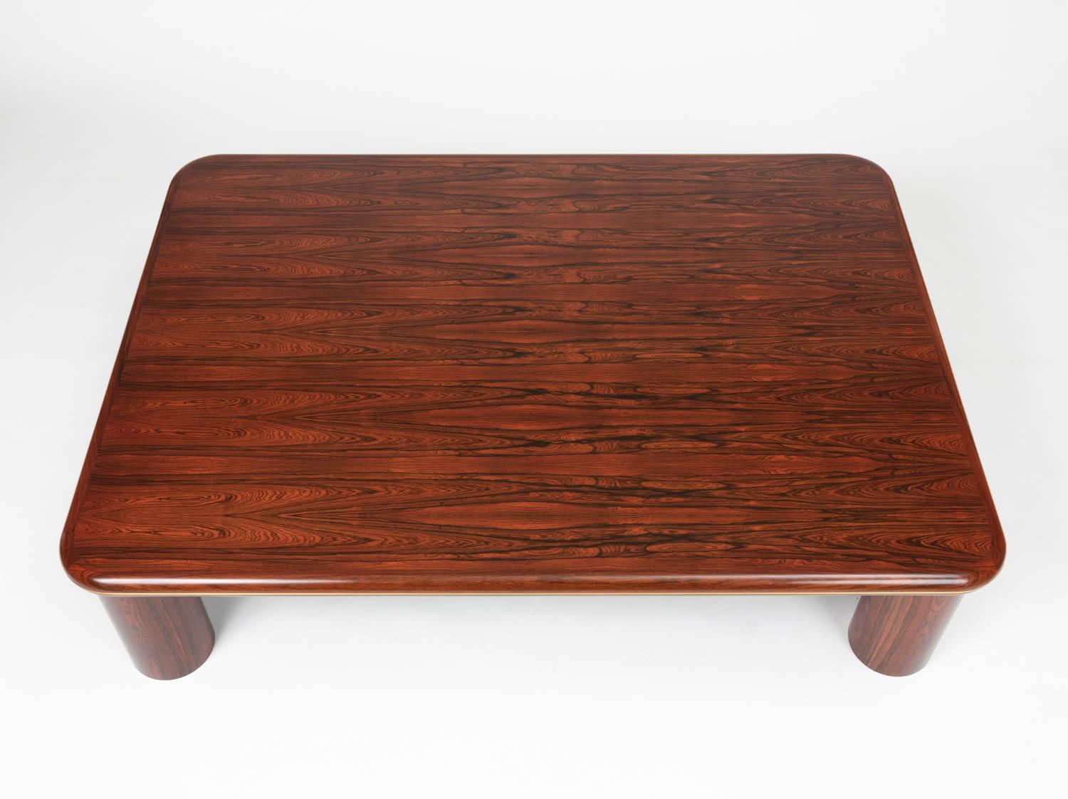 Monumental Danish Rosewood Coffee Table In Excellent Condition In Los Angeles, CA