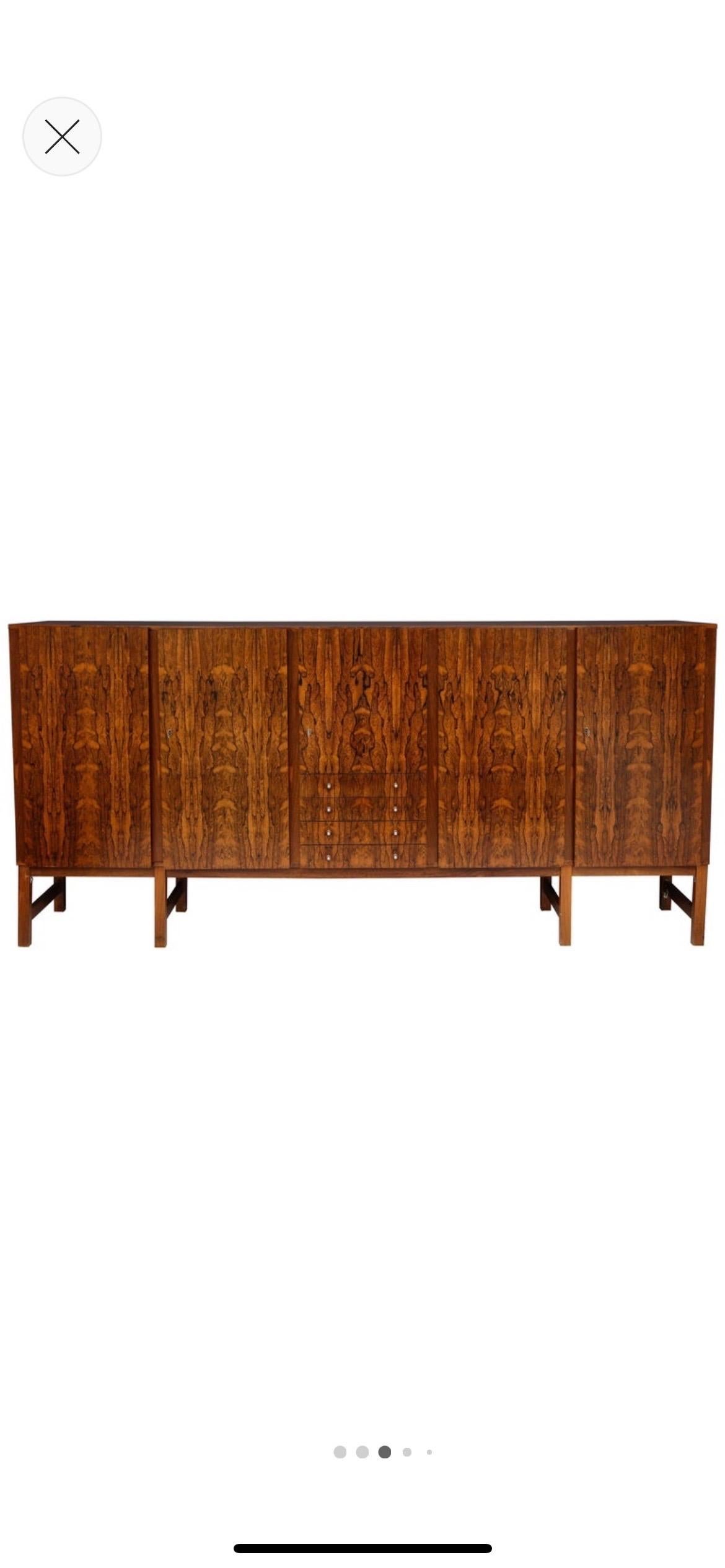 Mid-Century Modern Monumental Danish Rosewood Sideboard Highboard Cabinet Midcentury, 1960s For Sale