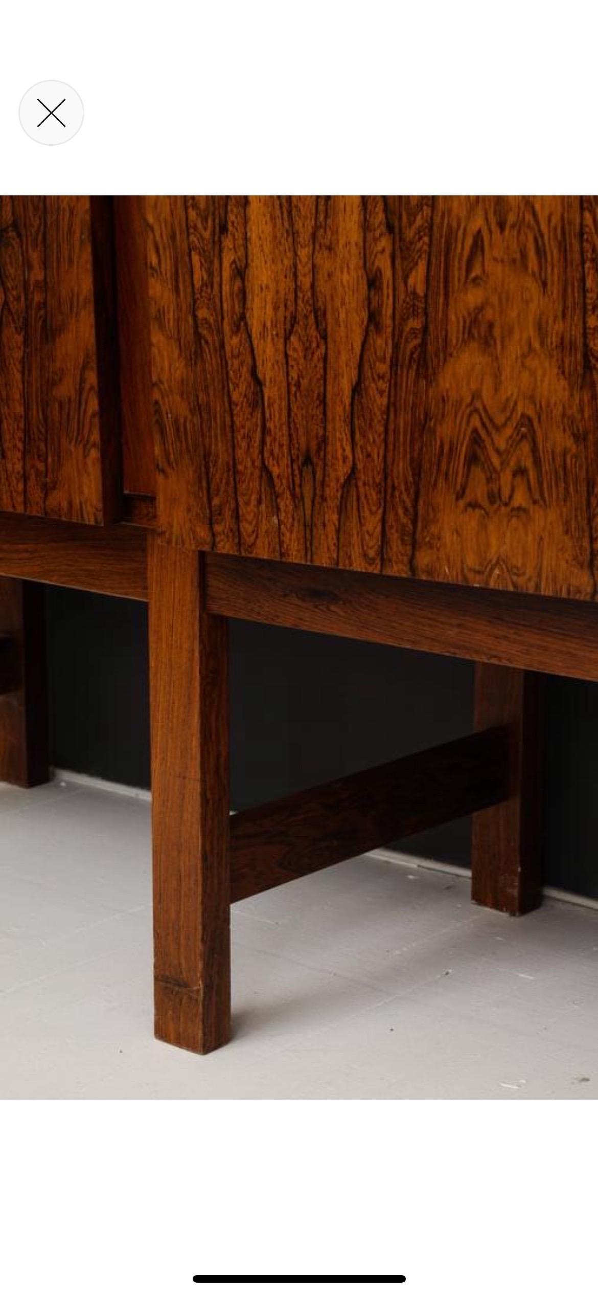 Monumental Danish Rosewood Sideboard Highboard Cabinet Midcentury, 1960s For Sale 3