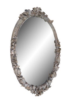 Monumental Dauphine Harrison & Gil Miroir à trumeau baroque sculpté 64"