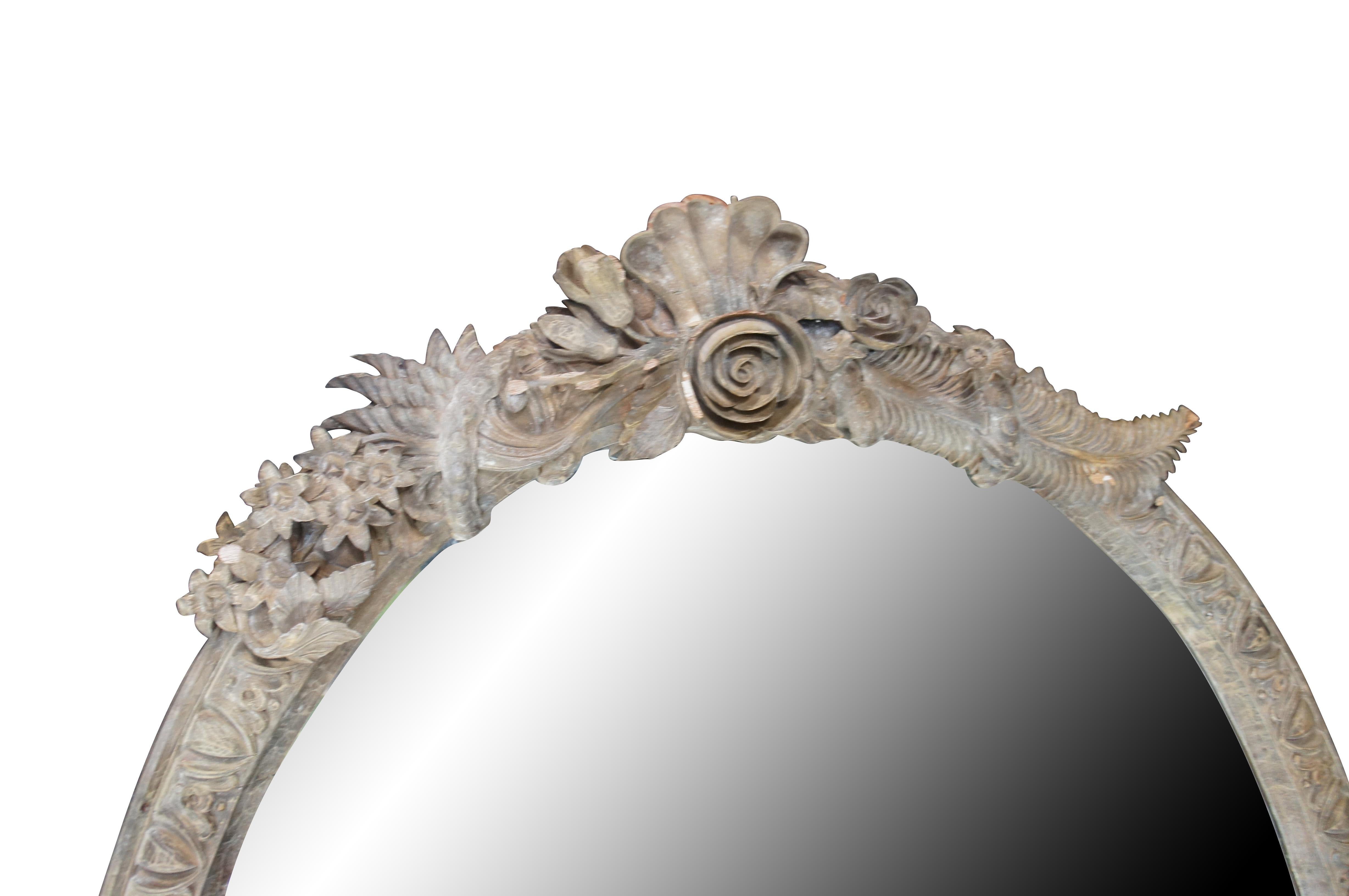 Baroque Monumental Dauphine Harrison & Gil Miroir à trumeau baroque sculpté 64