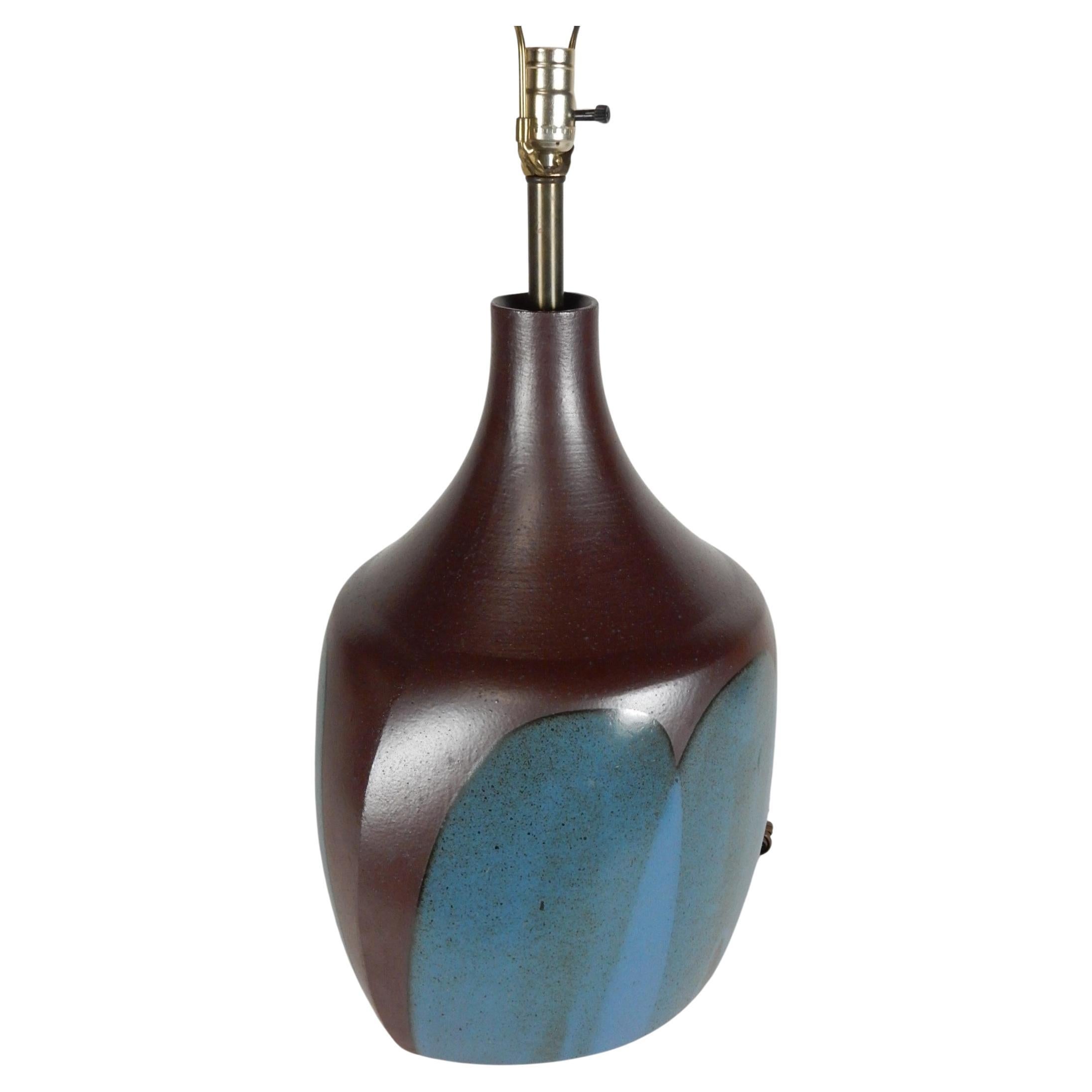 Monumentale David Cressey Türkis Studio Pottery Lampe Mid-Century Modern (amerikanisch) im Angebot