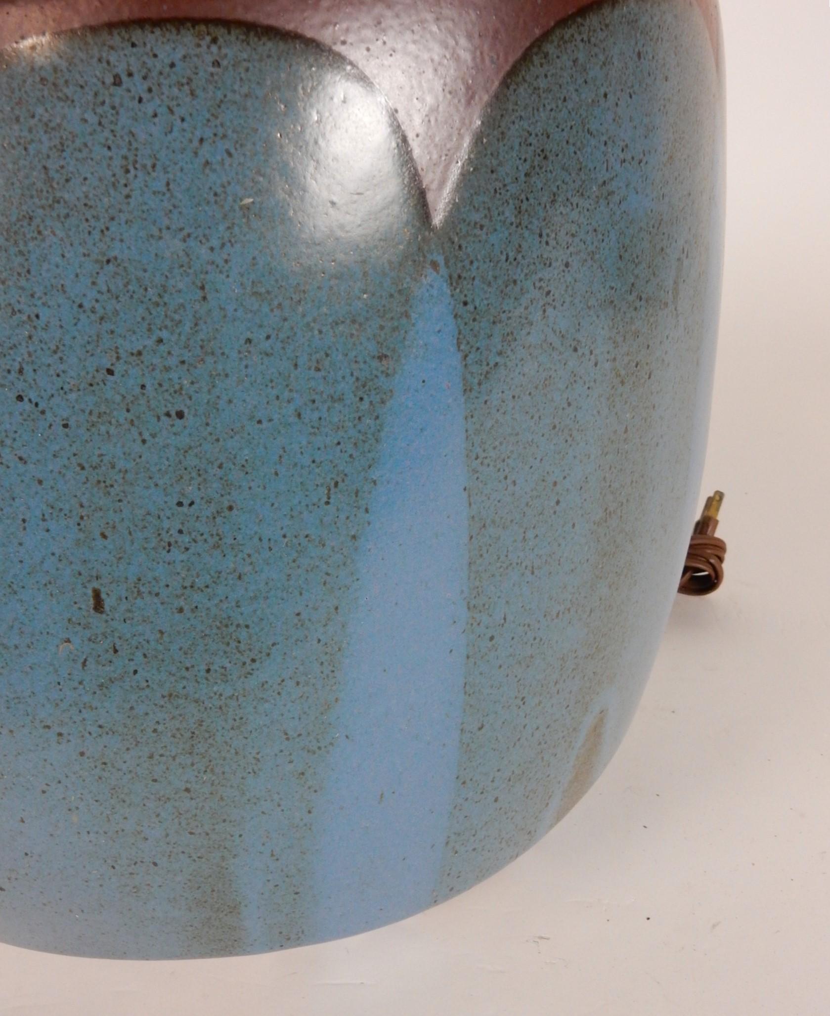 Monumentale David Cressey Türkis Studio Pottery Lampe Mid-Century Modern (Steingut) im Angebot