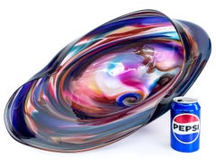 Monumental David Goldhagen Blown Art Glass Centerpiece Bowl, American