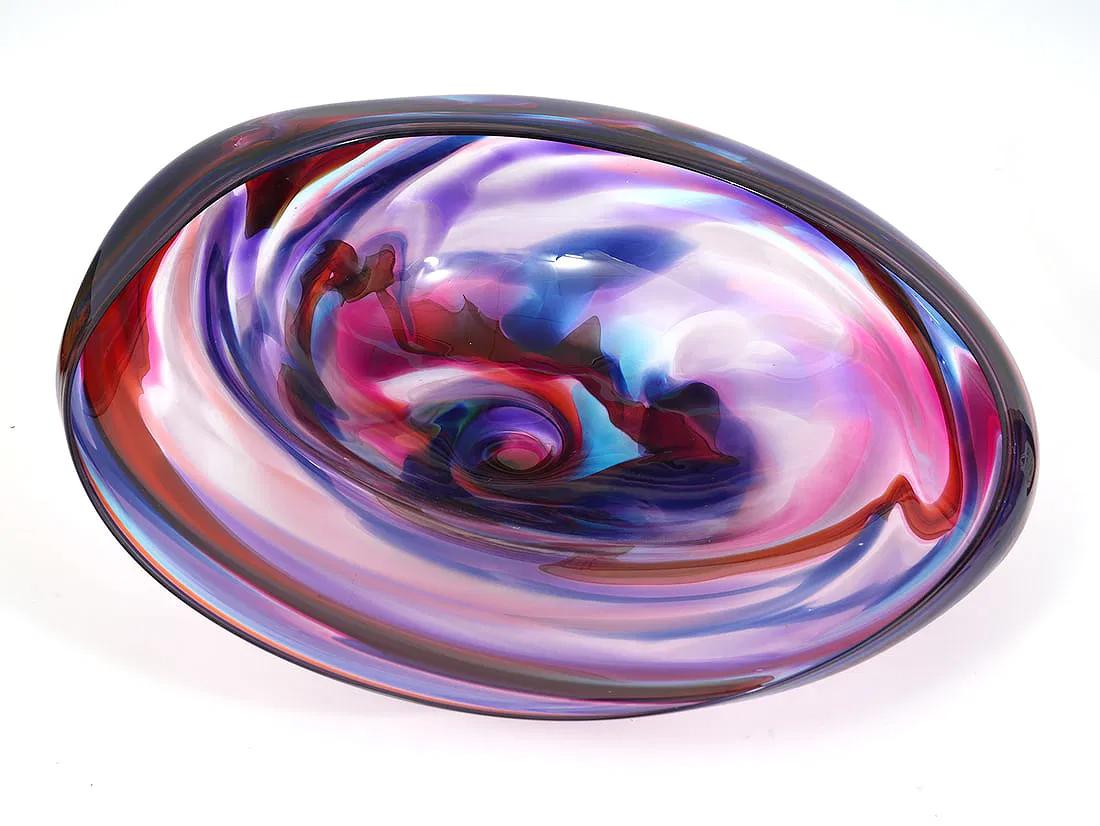 Monumental David Goldhagen Blown Art Glass Centerpiece Bowl For Sale 1