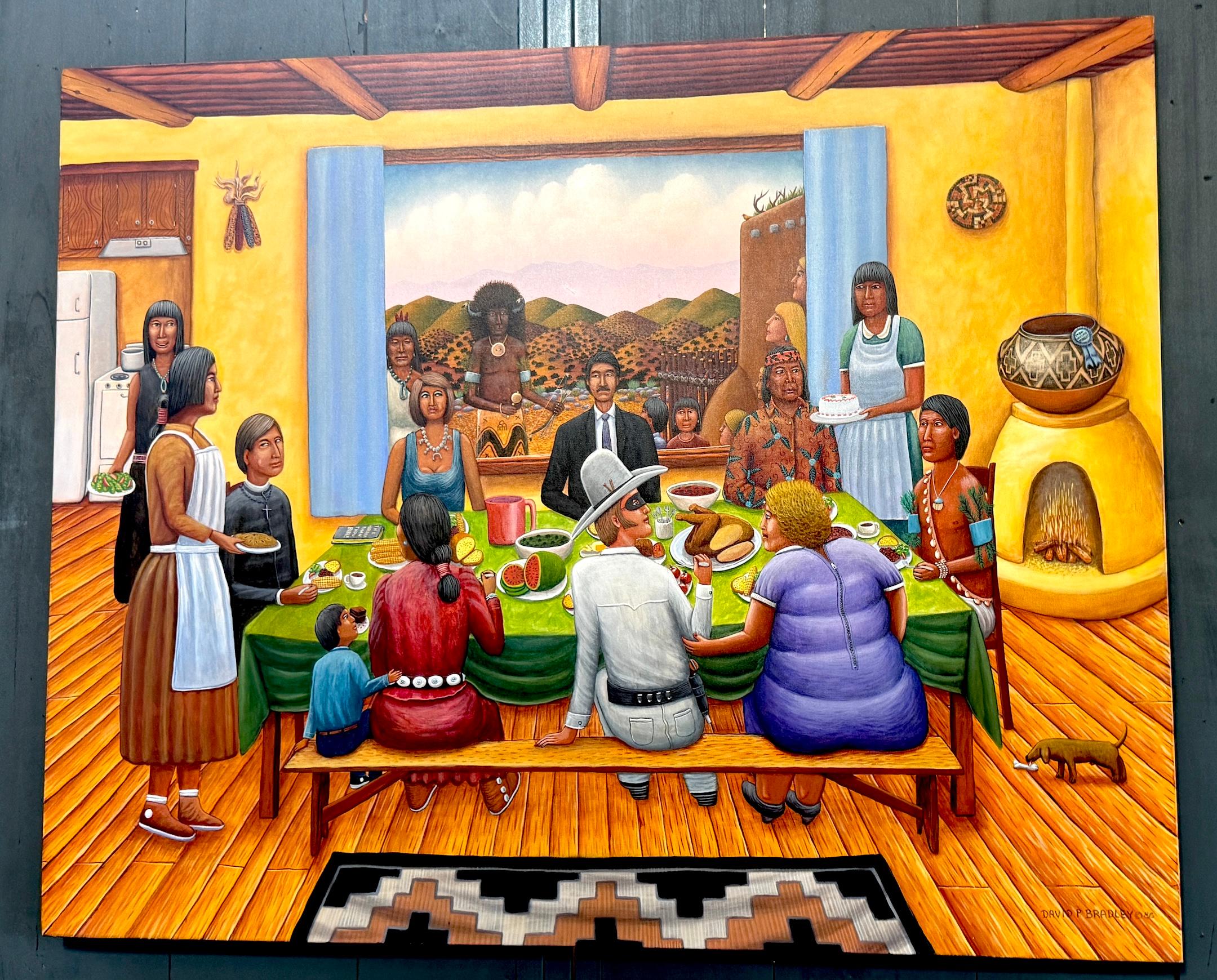 Monumental David P. Bradley “Feast Day Gathering,” Signed, Dated & Copyrighted ©1985—60