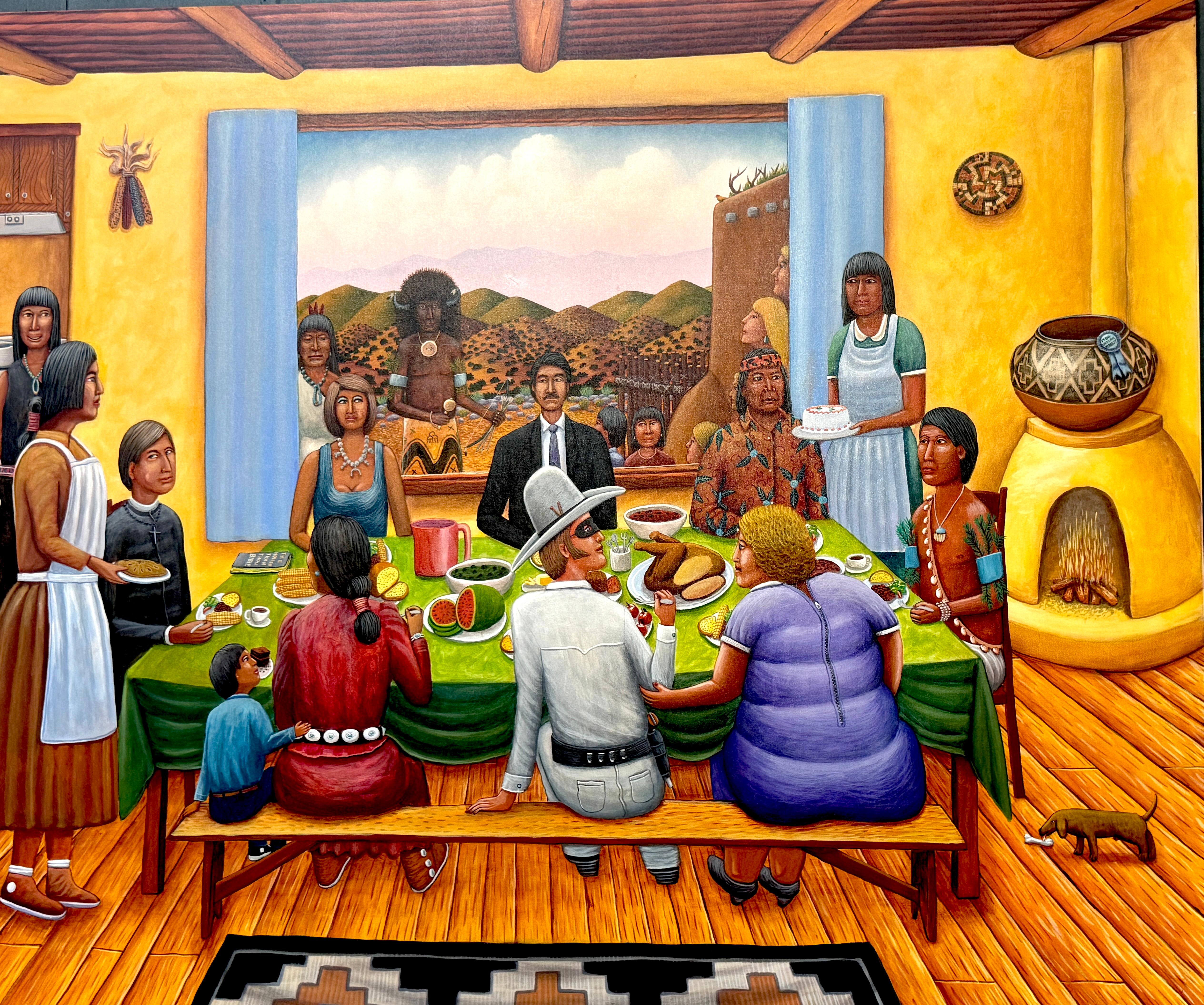 American Monumental David P. Bradley - Feast Day Painting For Sale