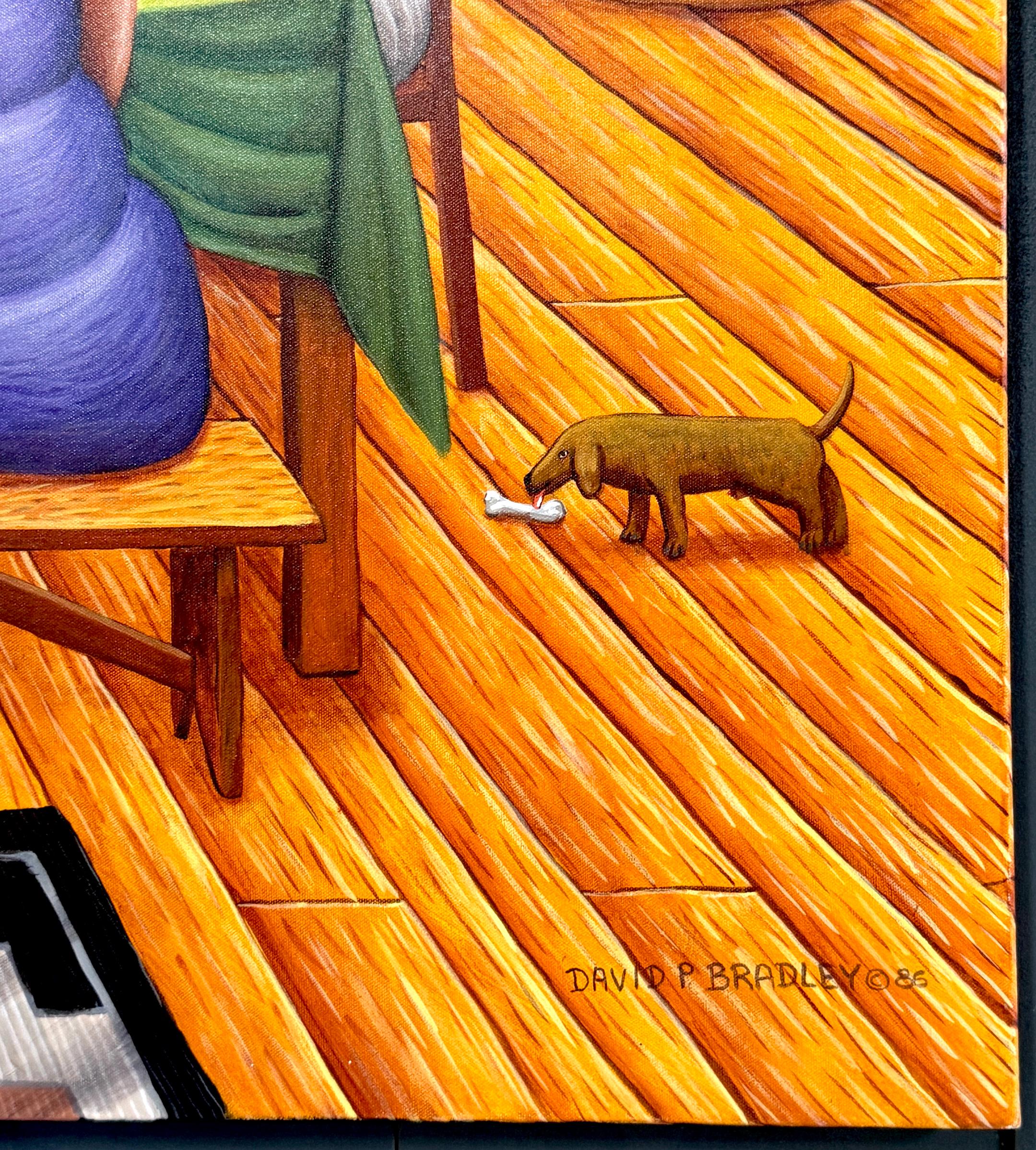 Late 20th Century Monumental David P. Bradley - Feast Day Painting For Sale