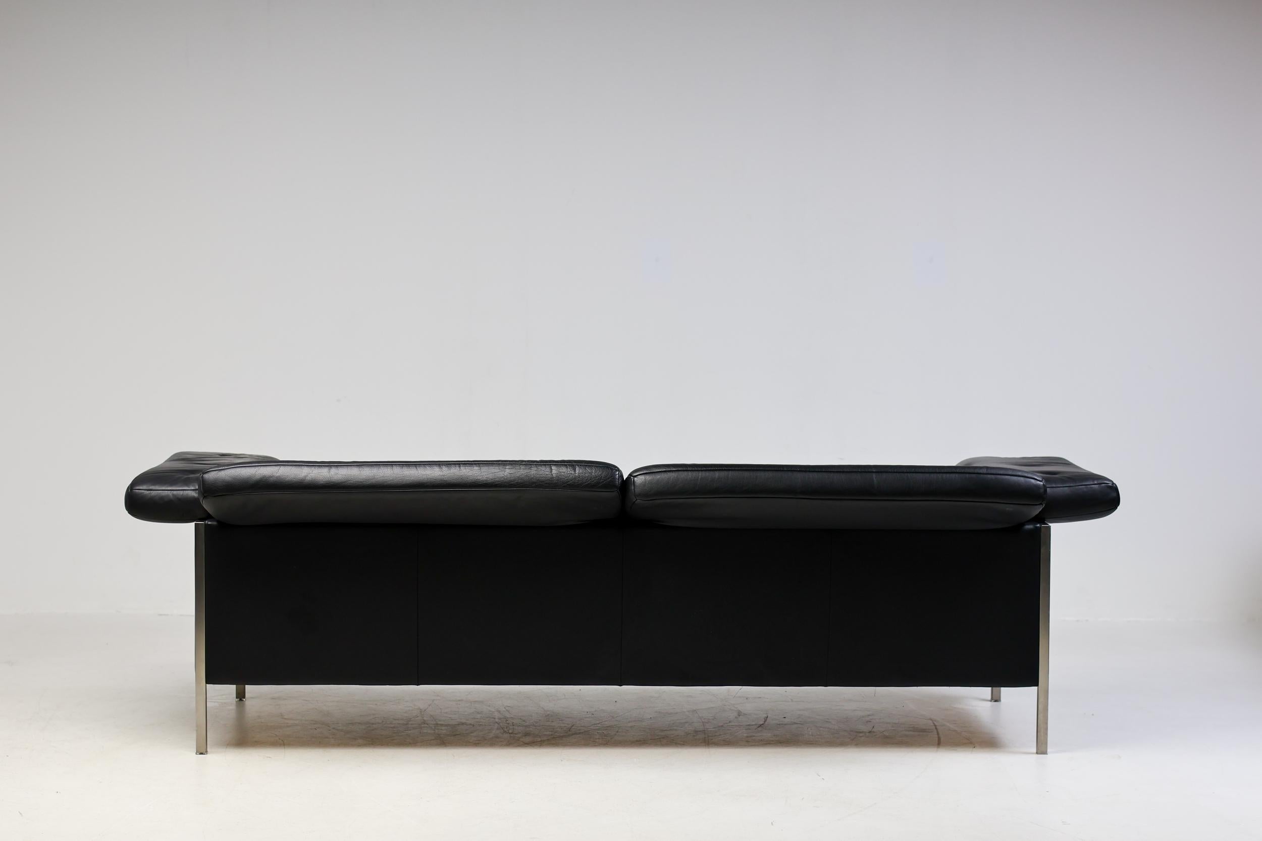Monumental De Sede DS 540 Sofa Set in Black Leather 3