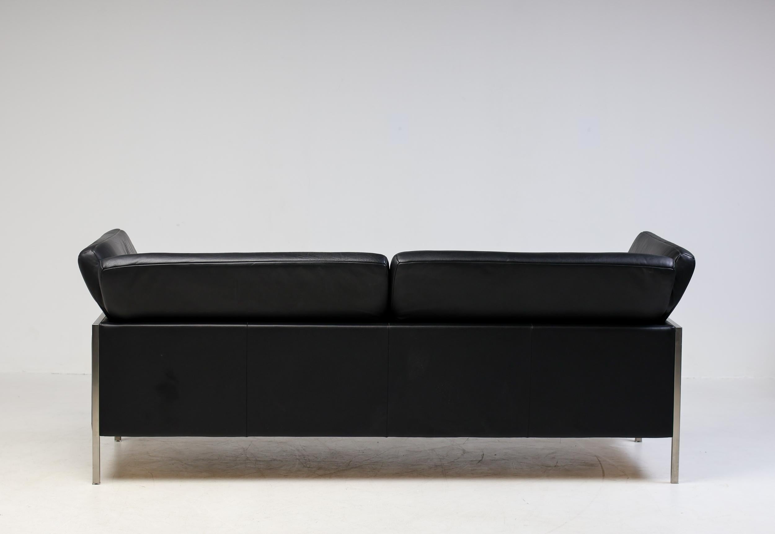Monumental De Sede DS 540 Sofa Set in Black Leather 4