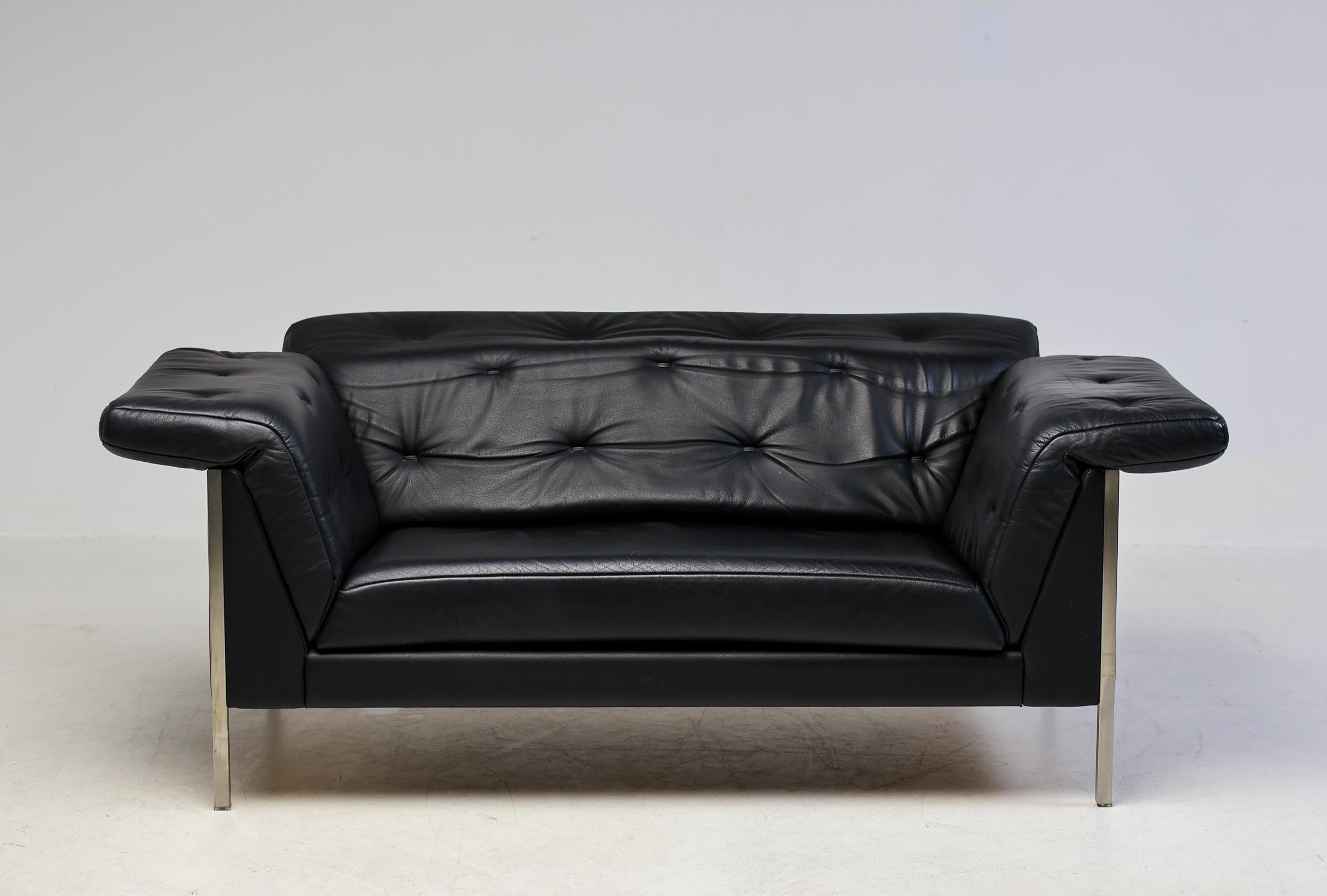 Monumental De Sede DS 540 Sofa Set in Black Leather 5