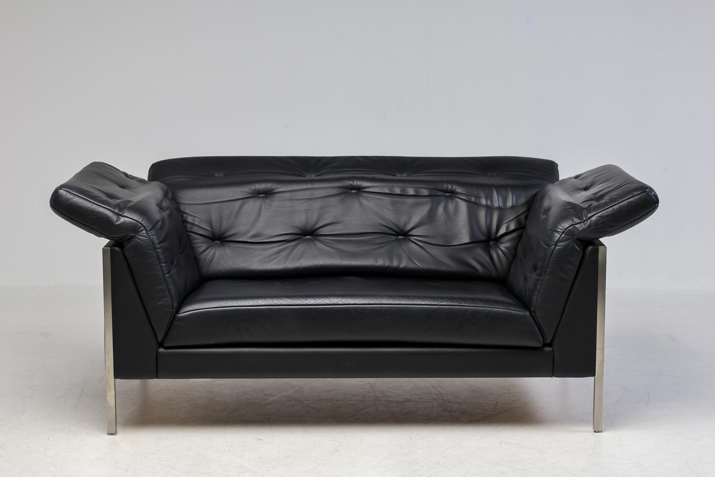 Monumental De Sede DS 540 Sofa Set in Black Leather 6