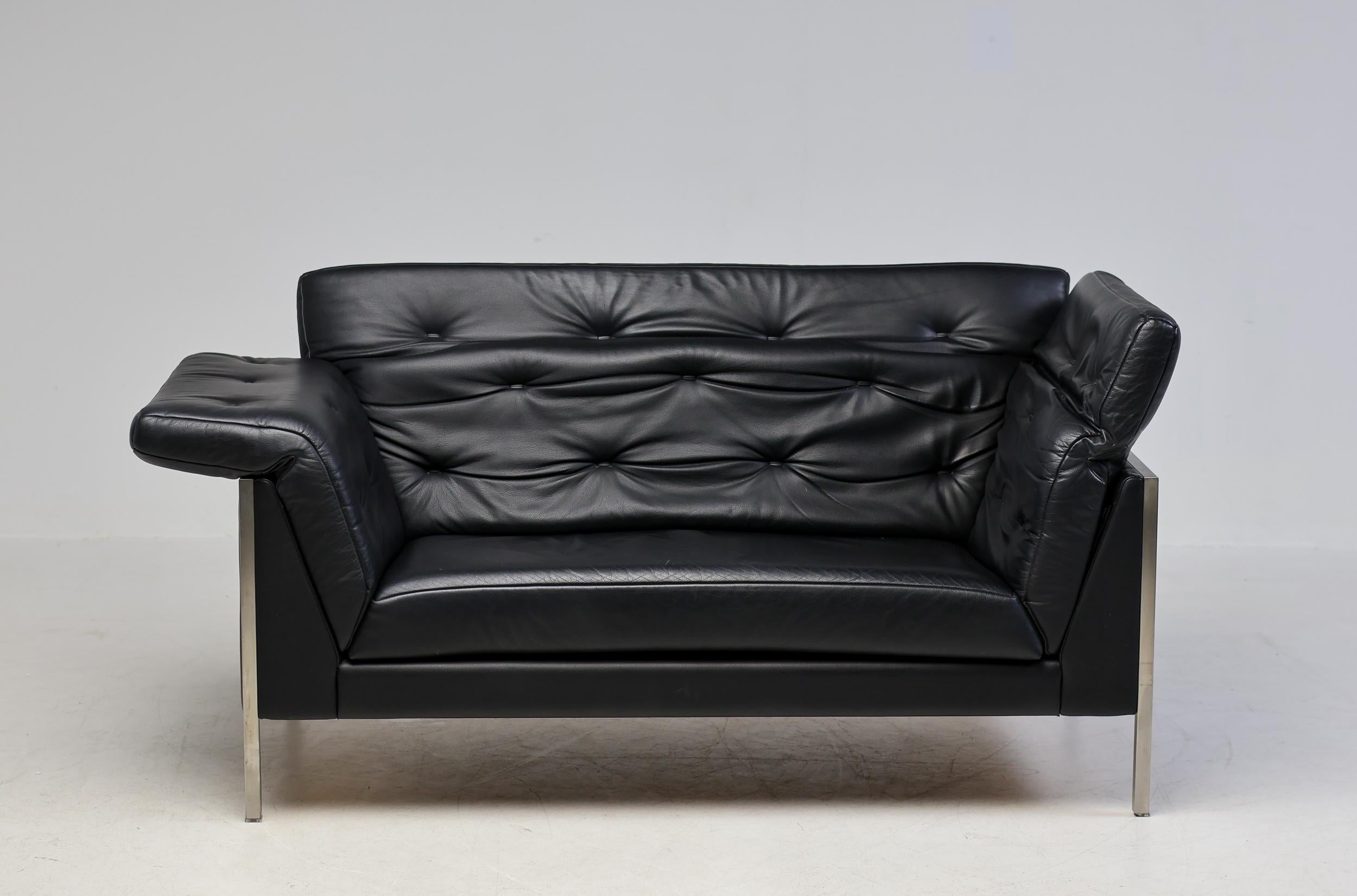 Monumental De Sede DS 540 Sofa Set in Black Leather 9
