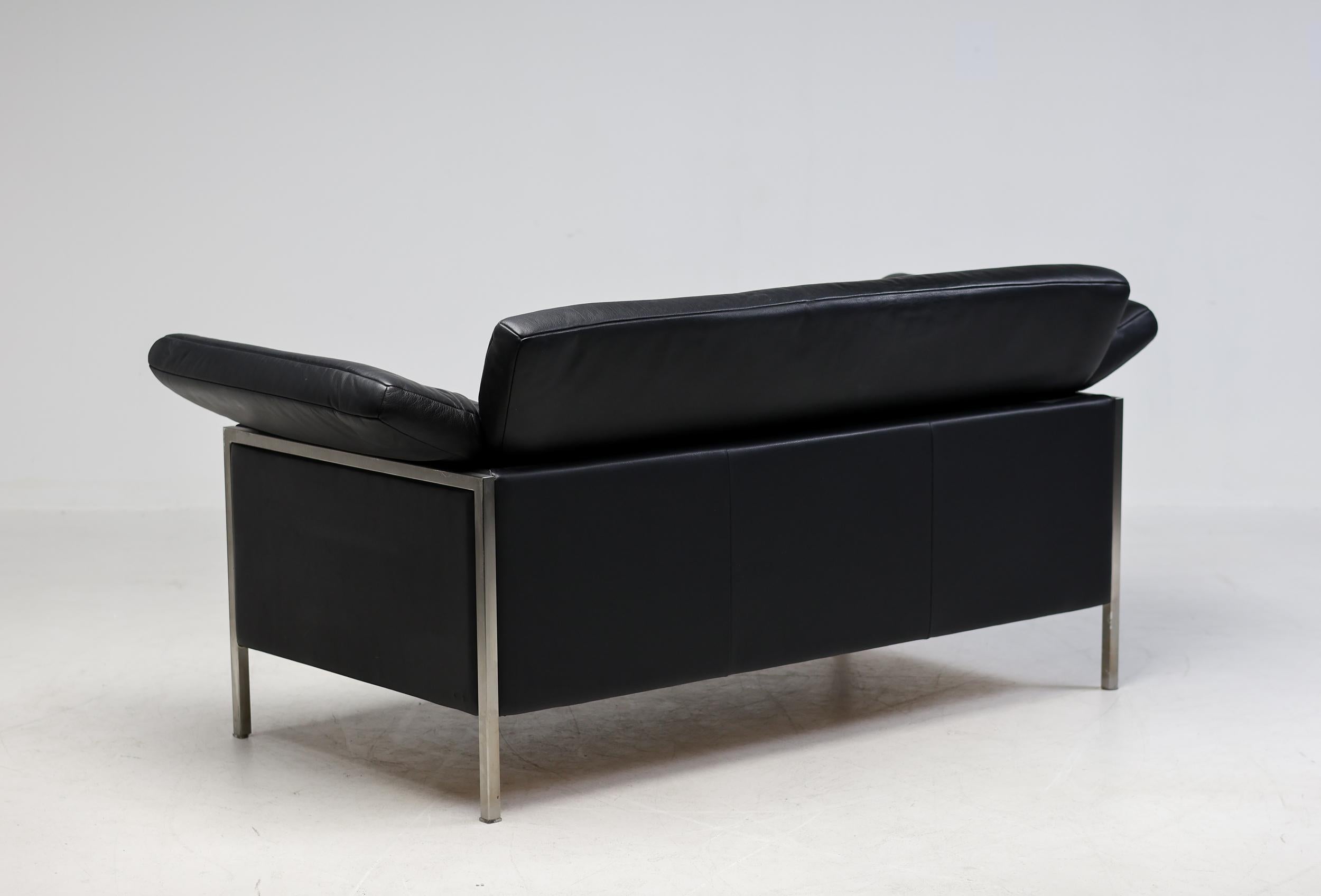 Monumental De Sede DS 540 Sofa Set in Black Leather 10
