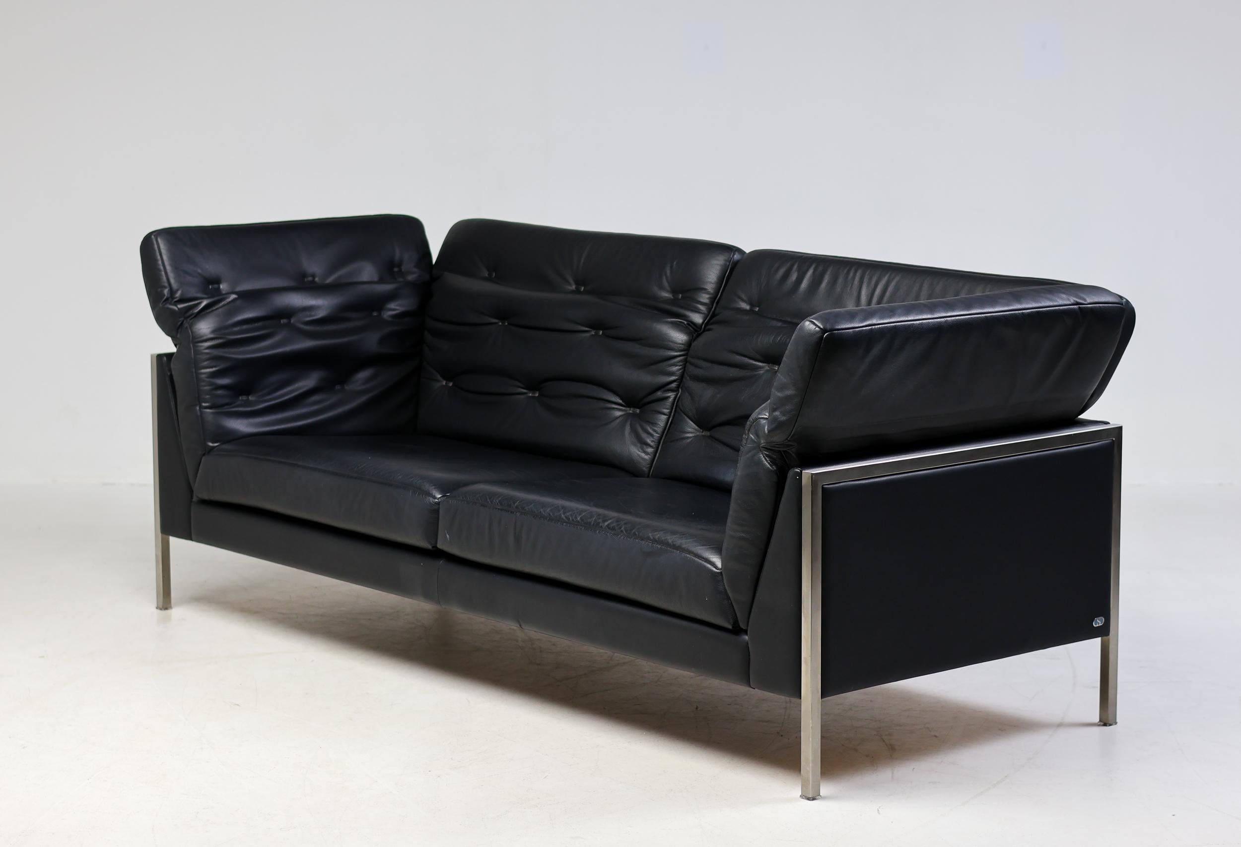 Swiss Monumental De Sede DS 540 Sofa Set in Black Leather