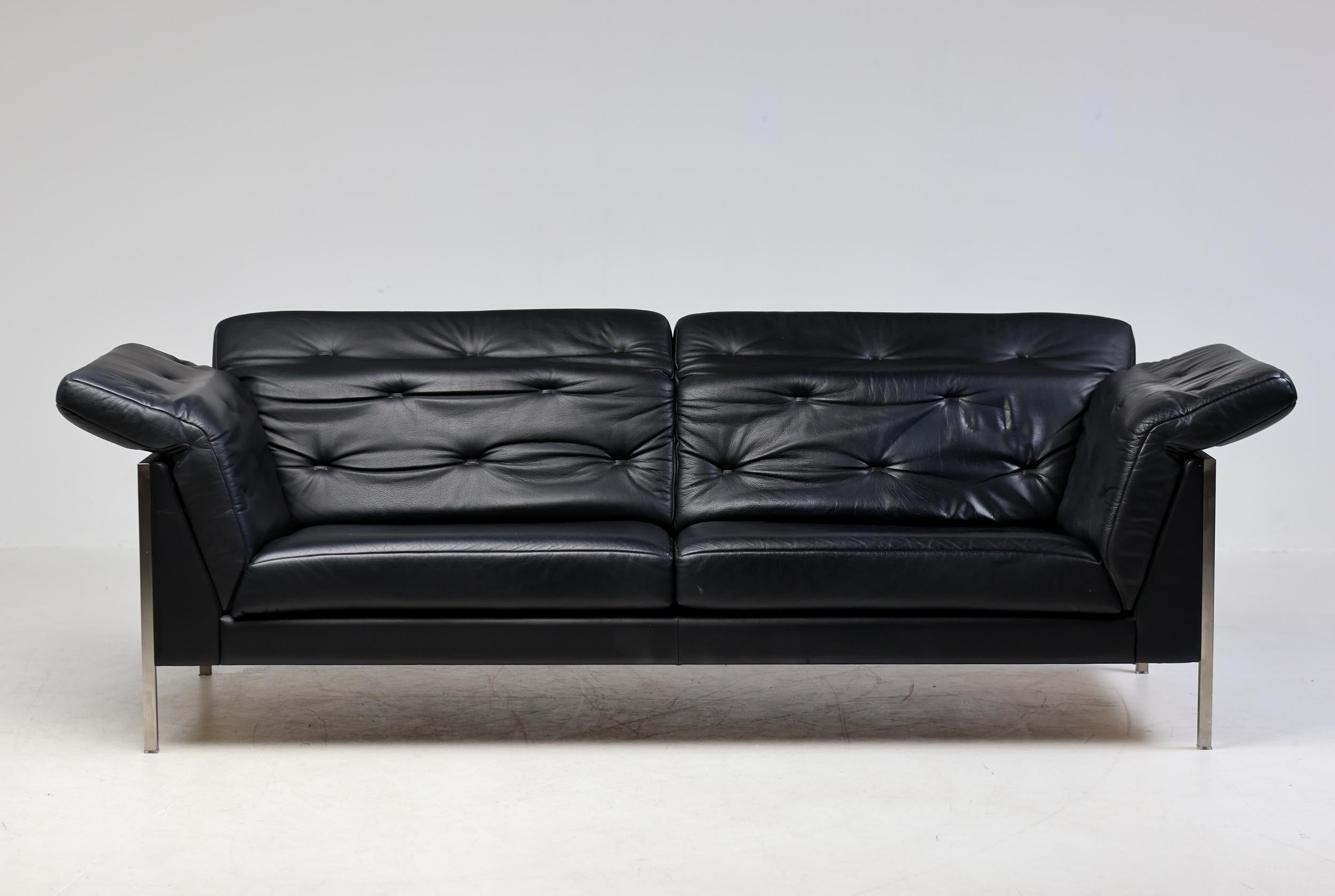Monumental De Sede DS 540 Sofa Set in Black Leather 1