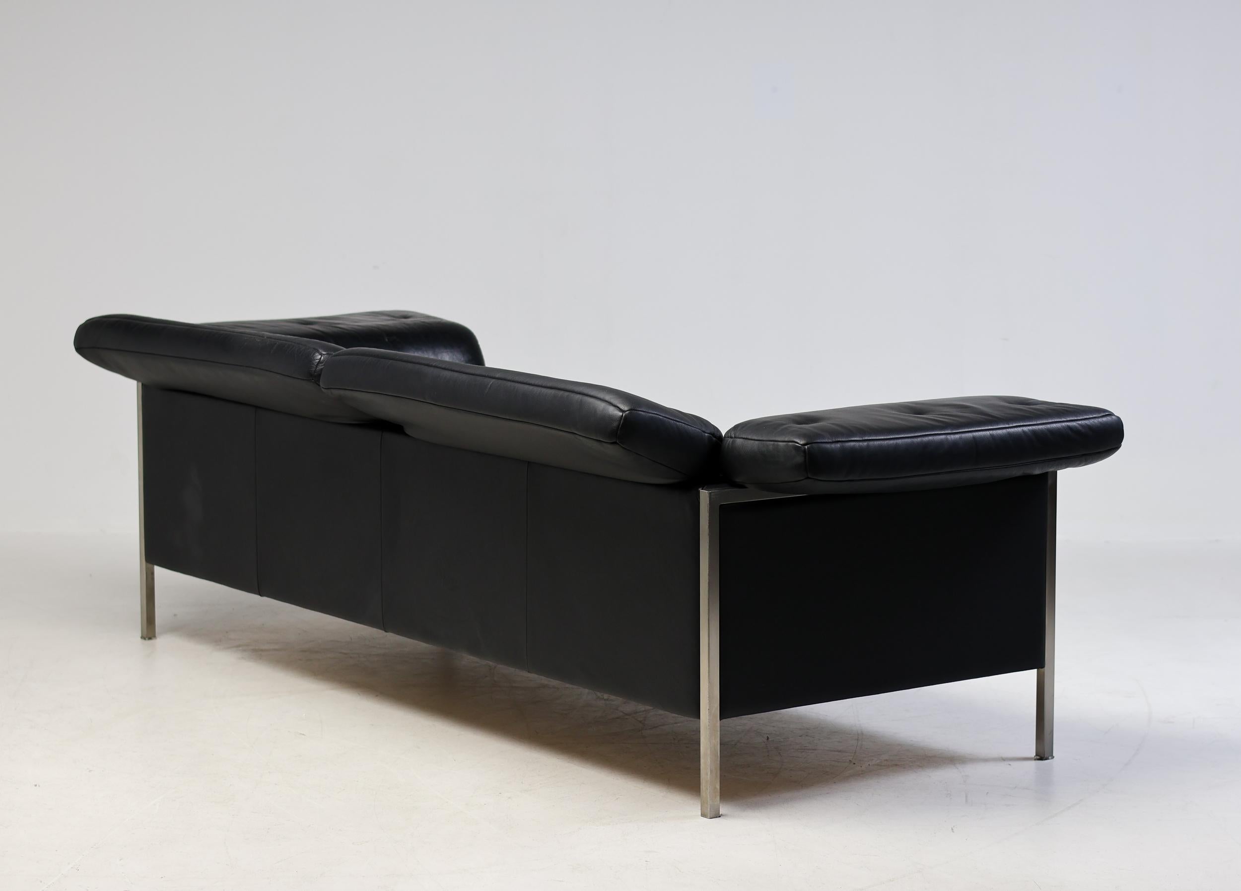 Monumental De Sede DS 540 Sofa Set in Black Leather 2