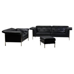 Monumental De Sede DS 540 Sofa Set in Black Leather