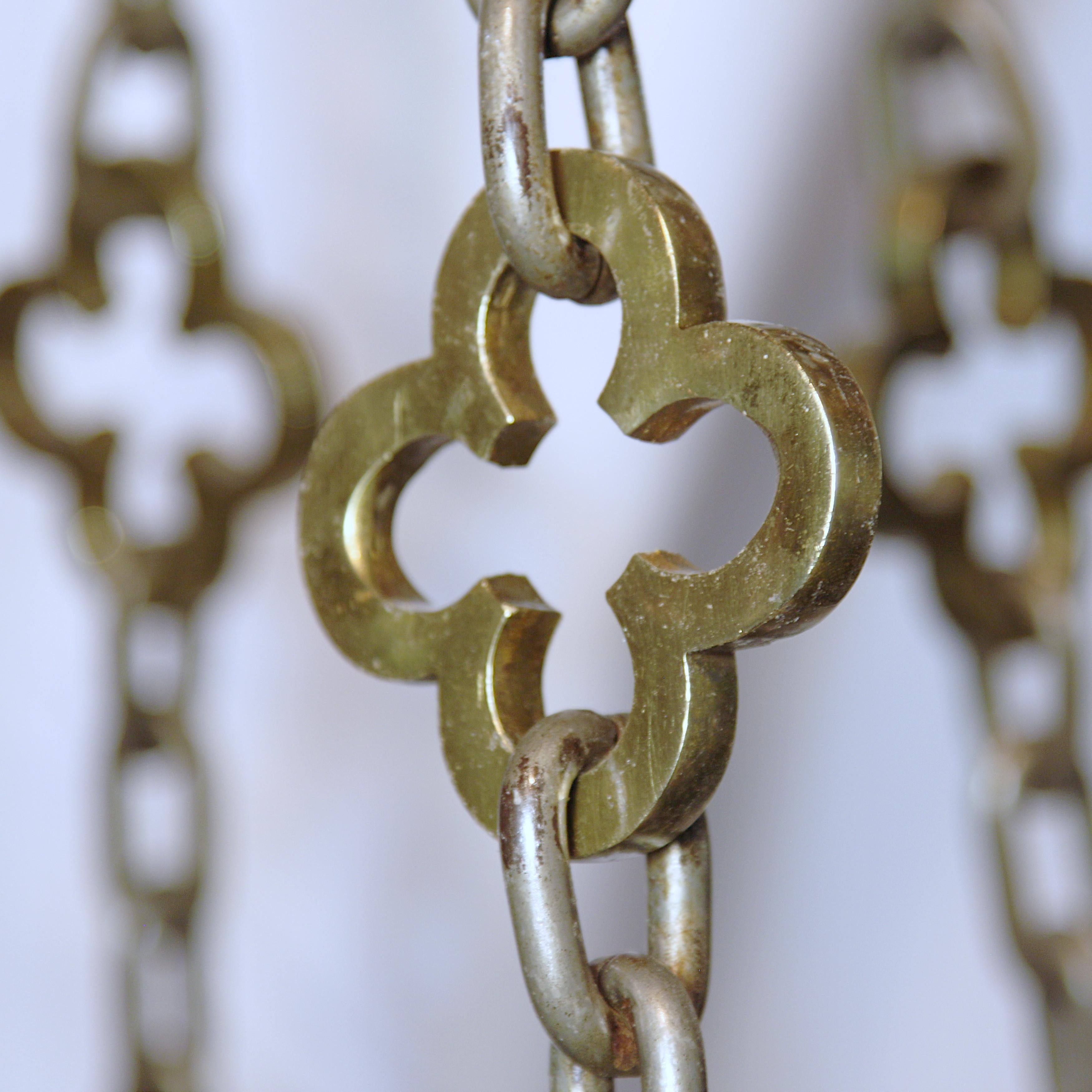 Monumental Detroit Gothic Medieval Renaissance Revival Brass & Steel Chandelier In Excellent Condition In Lafayette, IN
