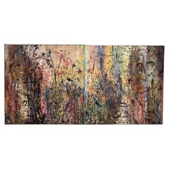Monumental Diptych Abstract Expressionist Oil Painting
