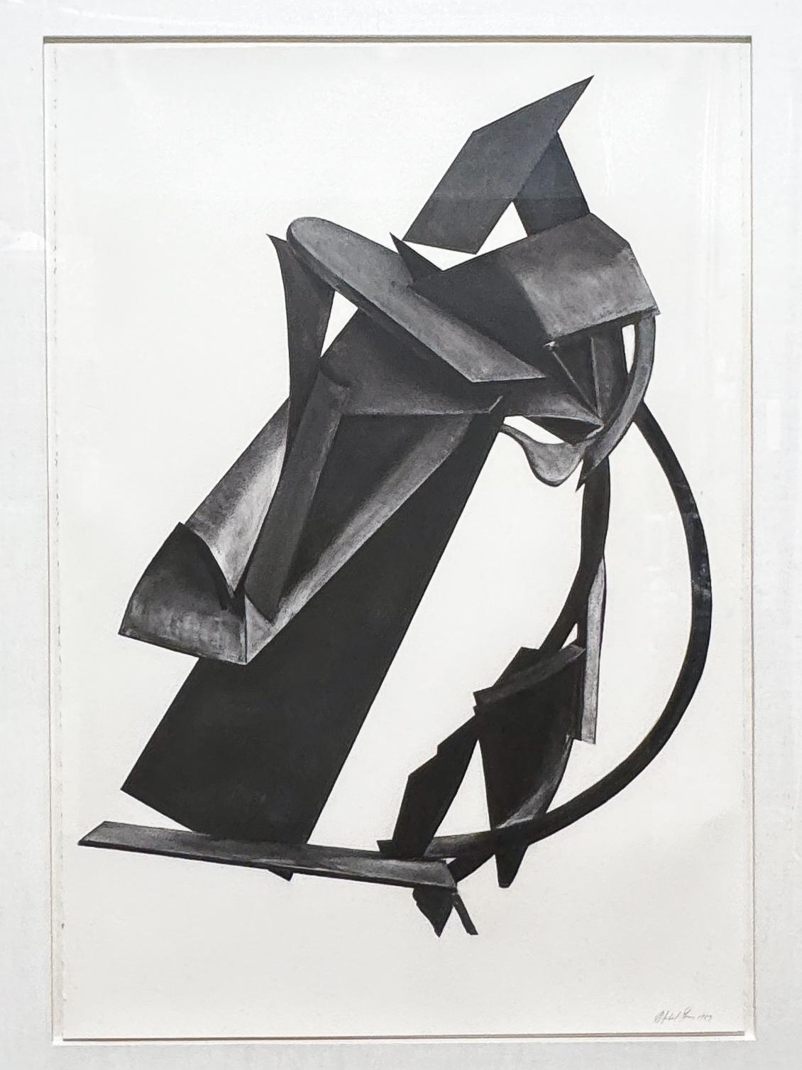 Aussi dynamique que la sculpture en bronze qu'il représente, ce dessin monumental au fusain réalisé en 1987 par le sculpteur américain Michael Steiner (né en 1945) mesure 61 pouces de haut sur 42,5 pouces de large. (Les œuvres de M. Steiner figurent