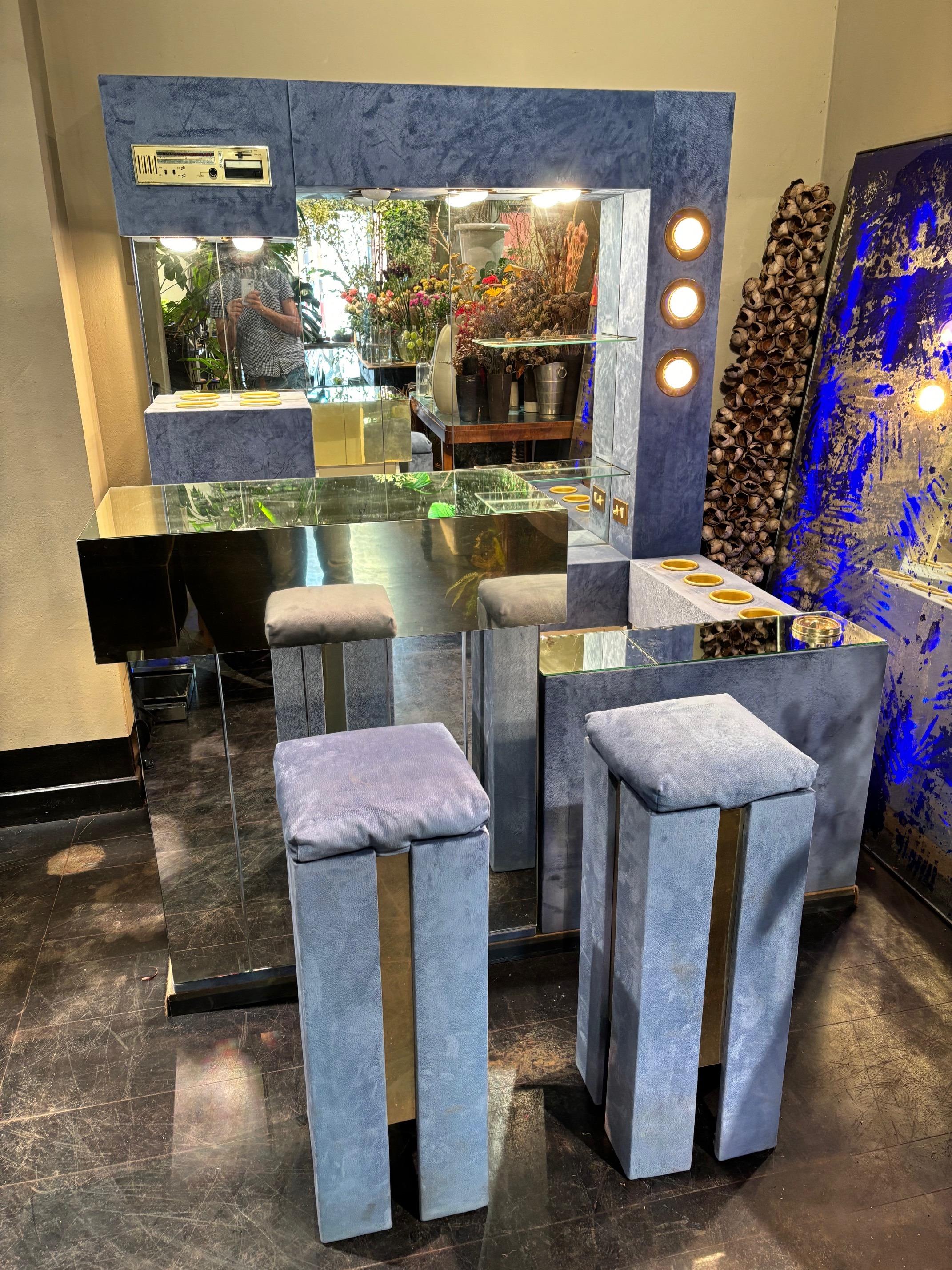 Monumentale Dry Bar Hollywood Regency nello stile di Willy Rizzo, Italia anni '70 in vendita 6