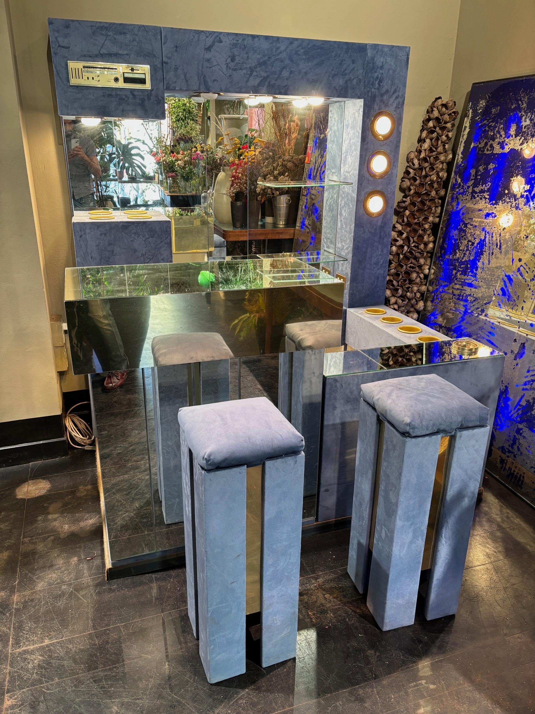 Monumentale Dry Bar Hollywood Regency nello stile di Willy Rizzo, Italia anni '70 In condizioni buone in vendita a Argelato, BO