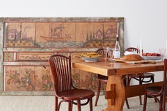 Monumentale holländische Kolonial-Volkskunst Gemalte Tafel