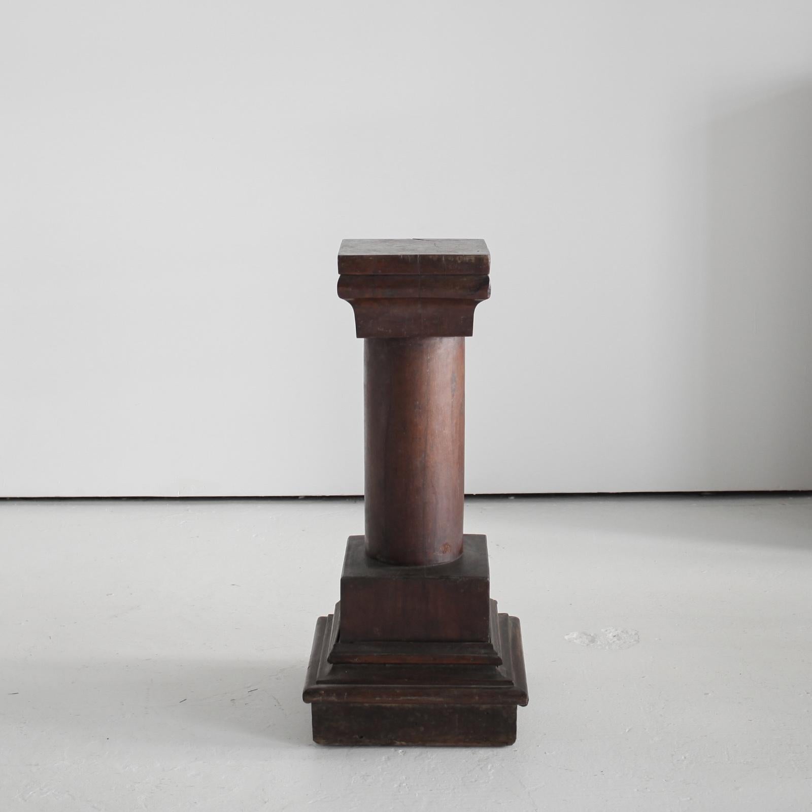 Mahogany Monumental Early 19Th C. Primitive Northern Portuguese Plinth For Sale