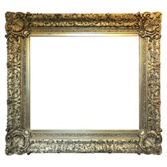 Mirror/Picture Frame, Gold Leaf Swept Early 19th Century