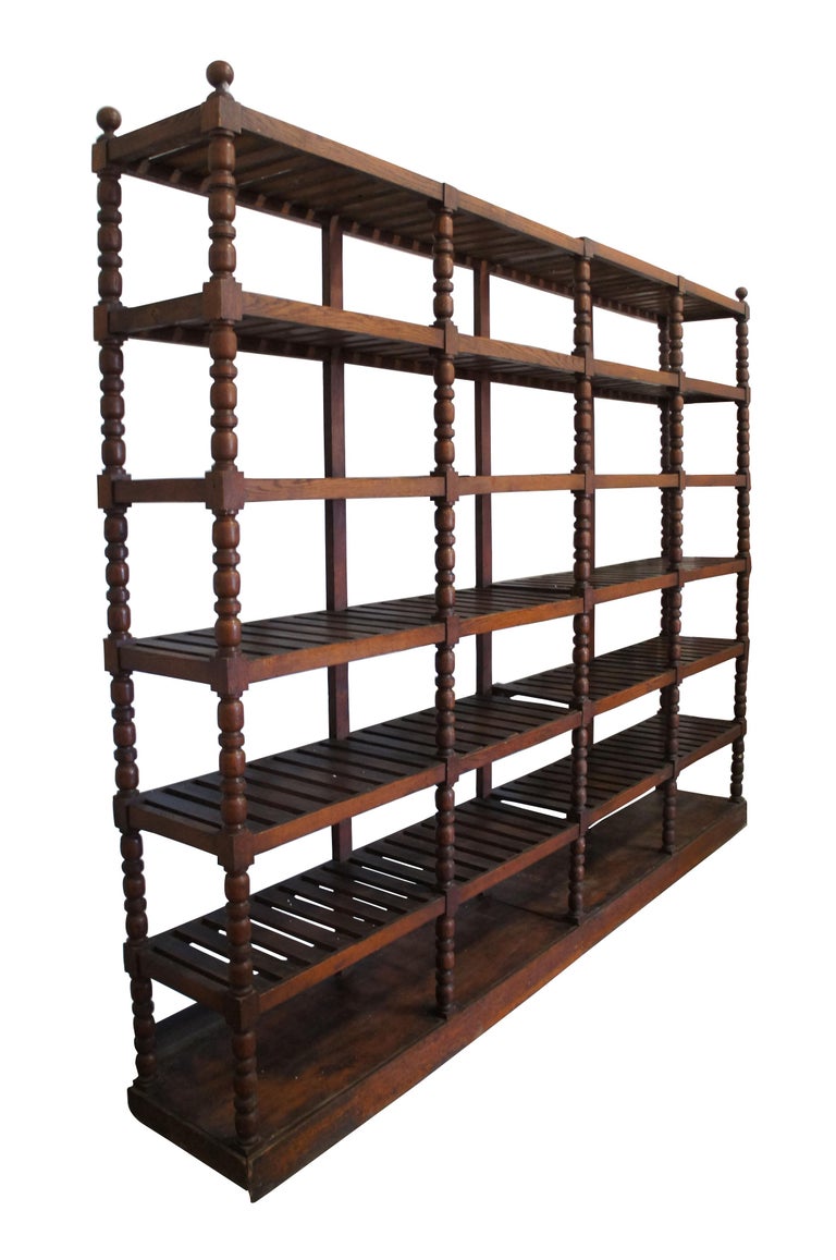 Monumental Early 20th Century Antique Mission Oak Étagère Library ...