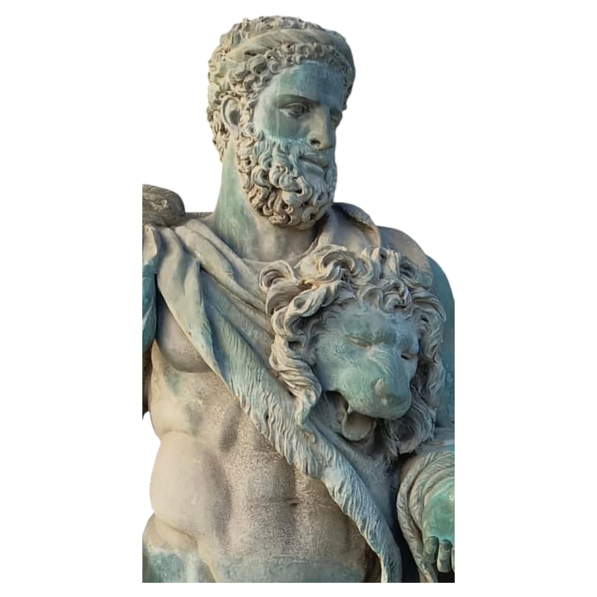 Monumental Early 20th Century Bronze Sculpture of Hercules after the Farnese Mod