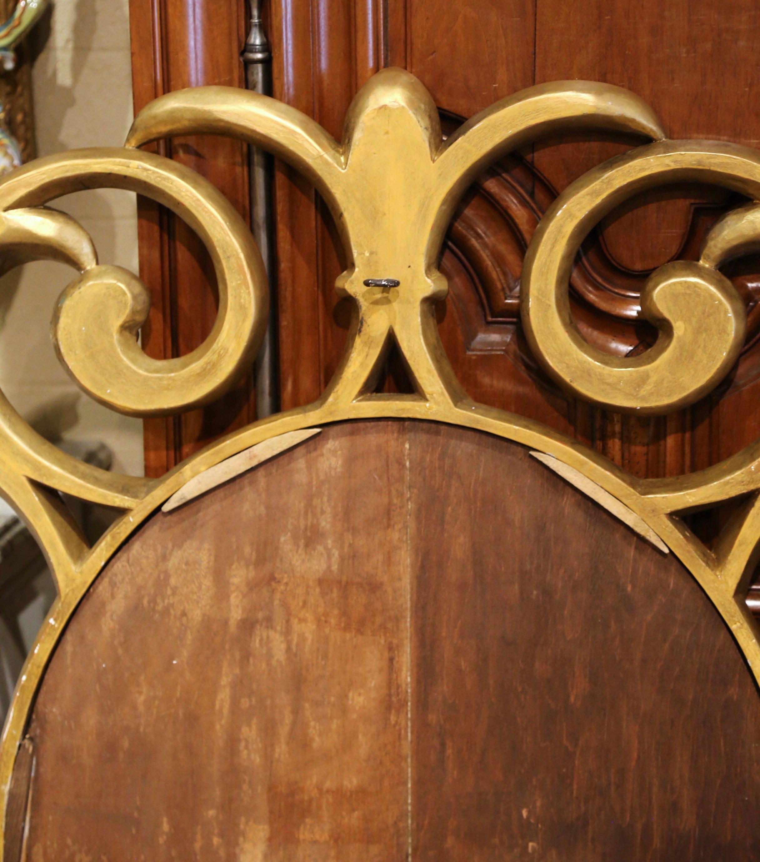 Monumental Early 20th Century French Carved Giltwood Sunburst Mirror For Sale 4