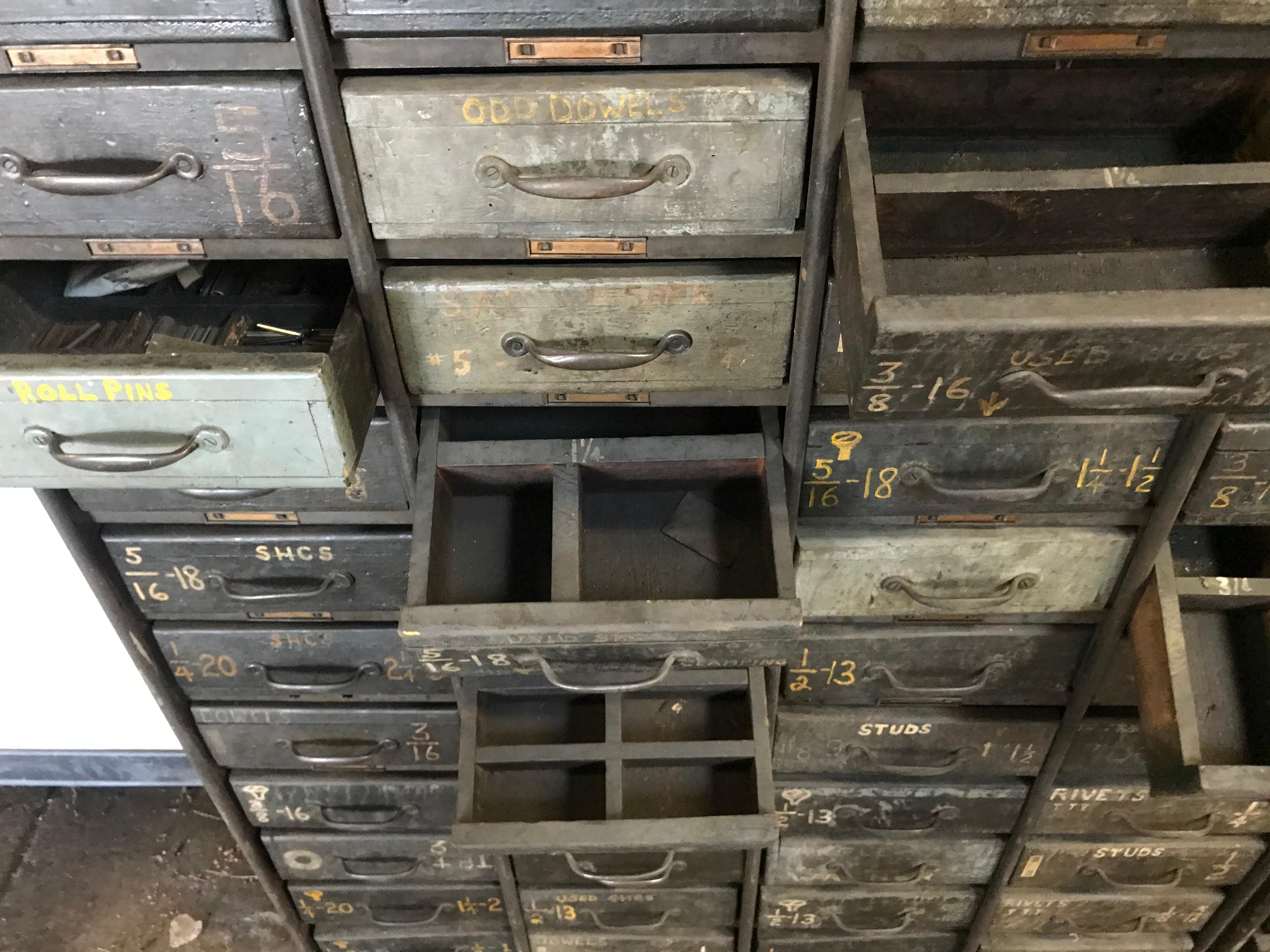 Monumental Early 20th Century Industrial Multi-Drawer Cabinet, 176 Drawers 2