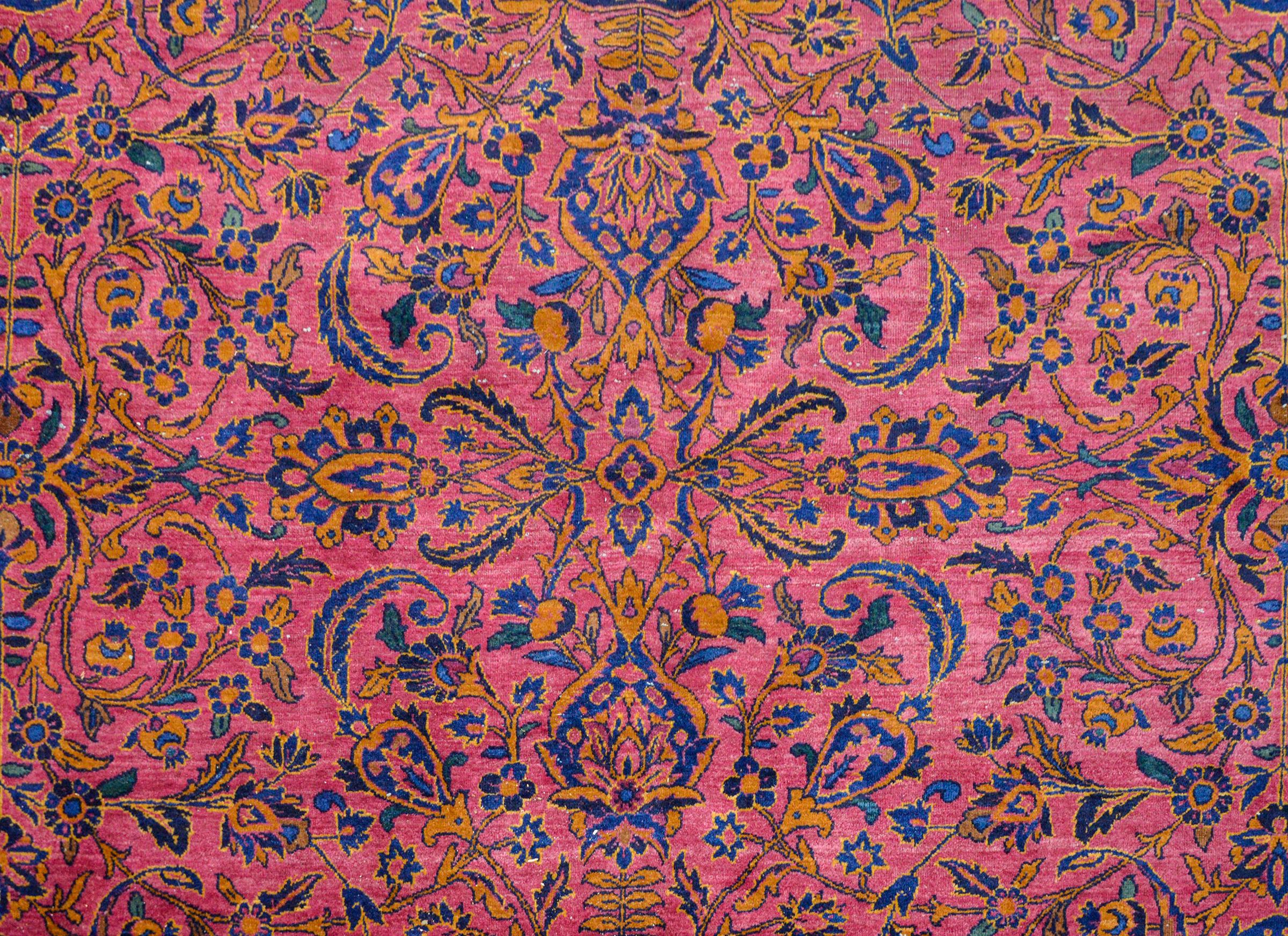 Vegetable Dyed Monumental Early 20th Century Kashan Rug
