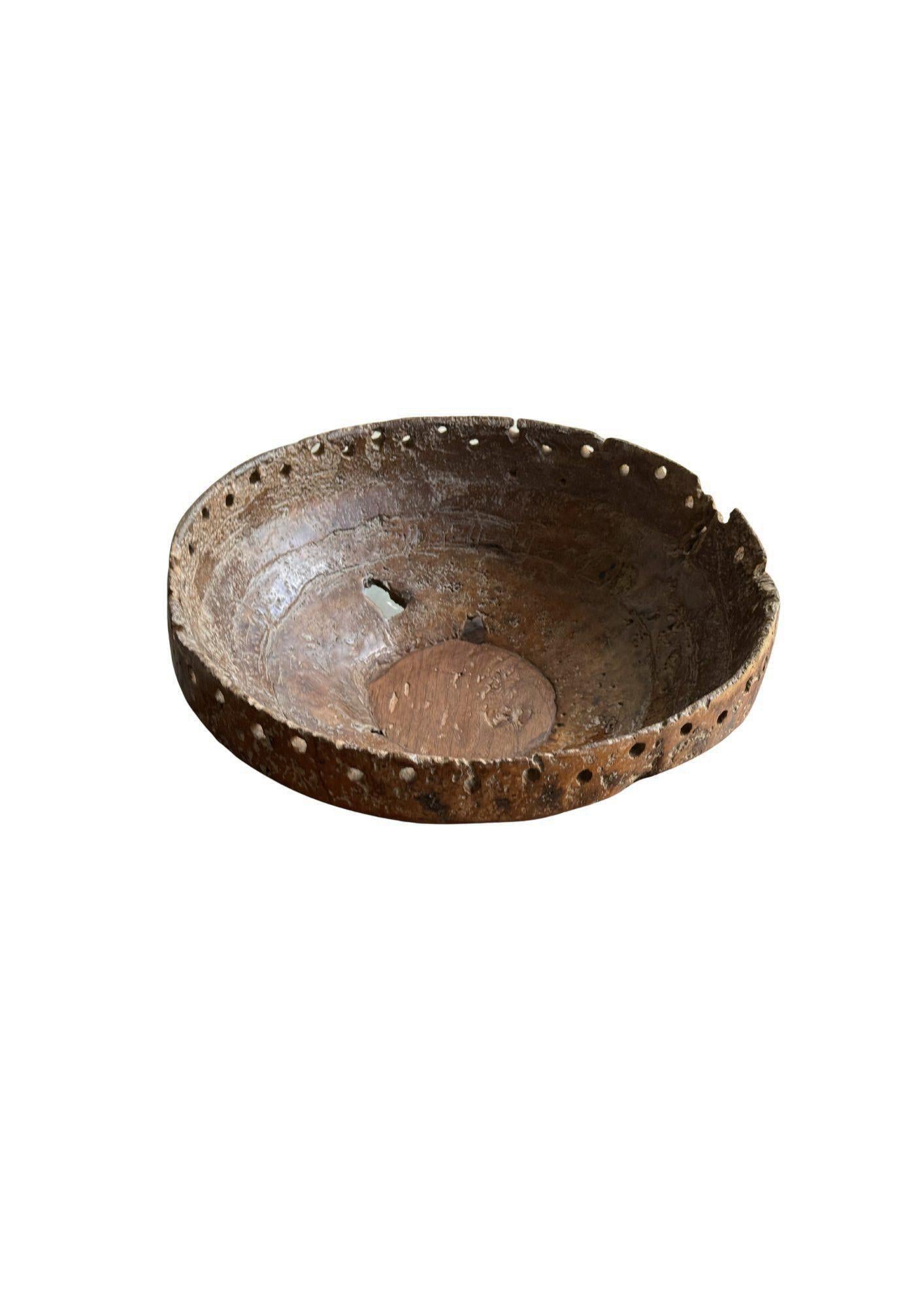 Monumental cuenco de madera de burl de teca de principios del siglo XX, orgánico moderno Hecho a mano en venta