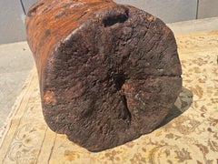 Monumental Early Qing Chinese Solid Burl Wood Mortar and Pestle