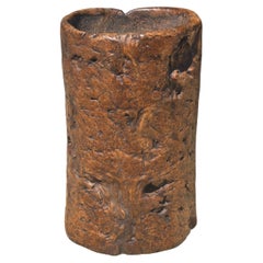 Monumental Early Qing Chinese Solid Burl Wood Mortar and Pestle