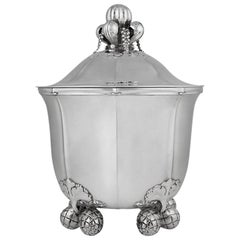 Monumental Early Vintage Georg Jensen Wine Cooler #87 with Cover