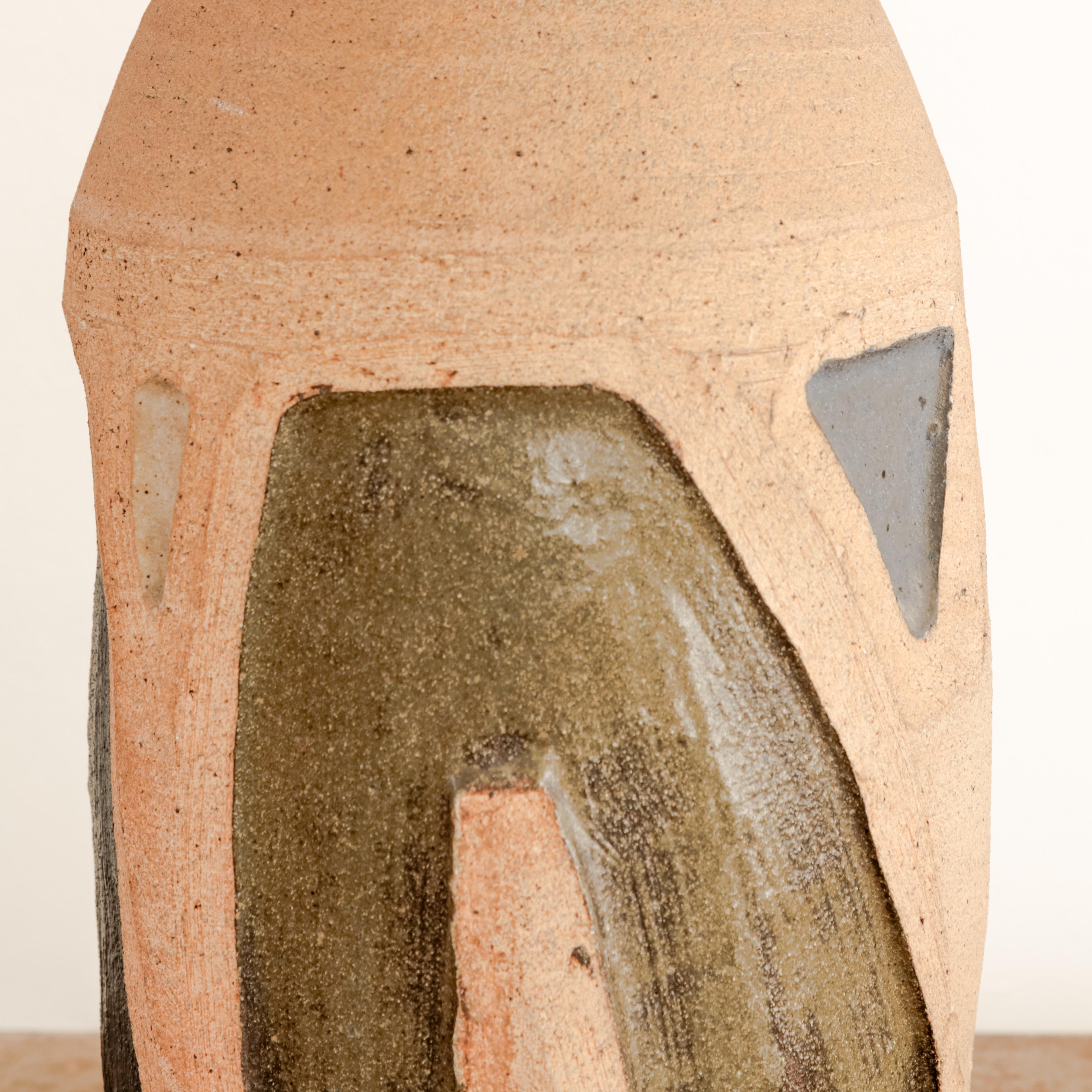 Glazed Monumental Earthenware Table Lamp For Sale